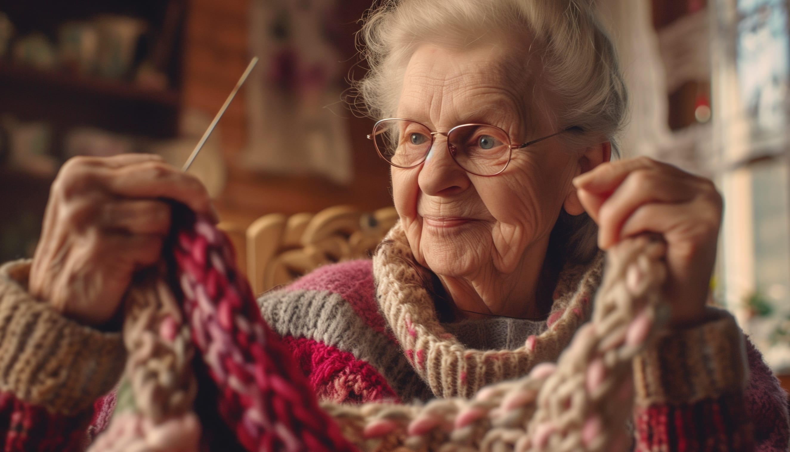 Grandmother Knitting - wallpapers HD quality