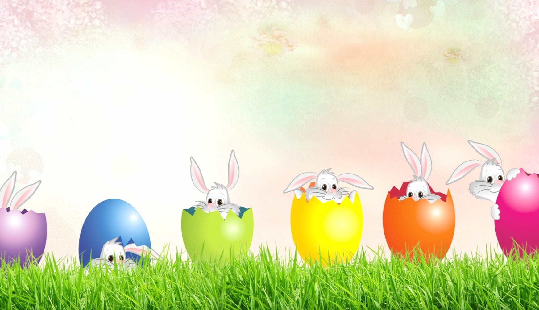 Grass Bunny Easter Egg Holiday Easter wallpapers HD quality