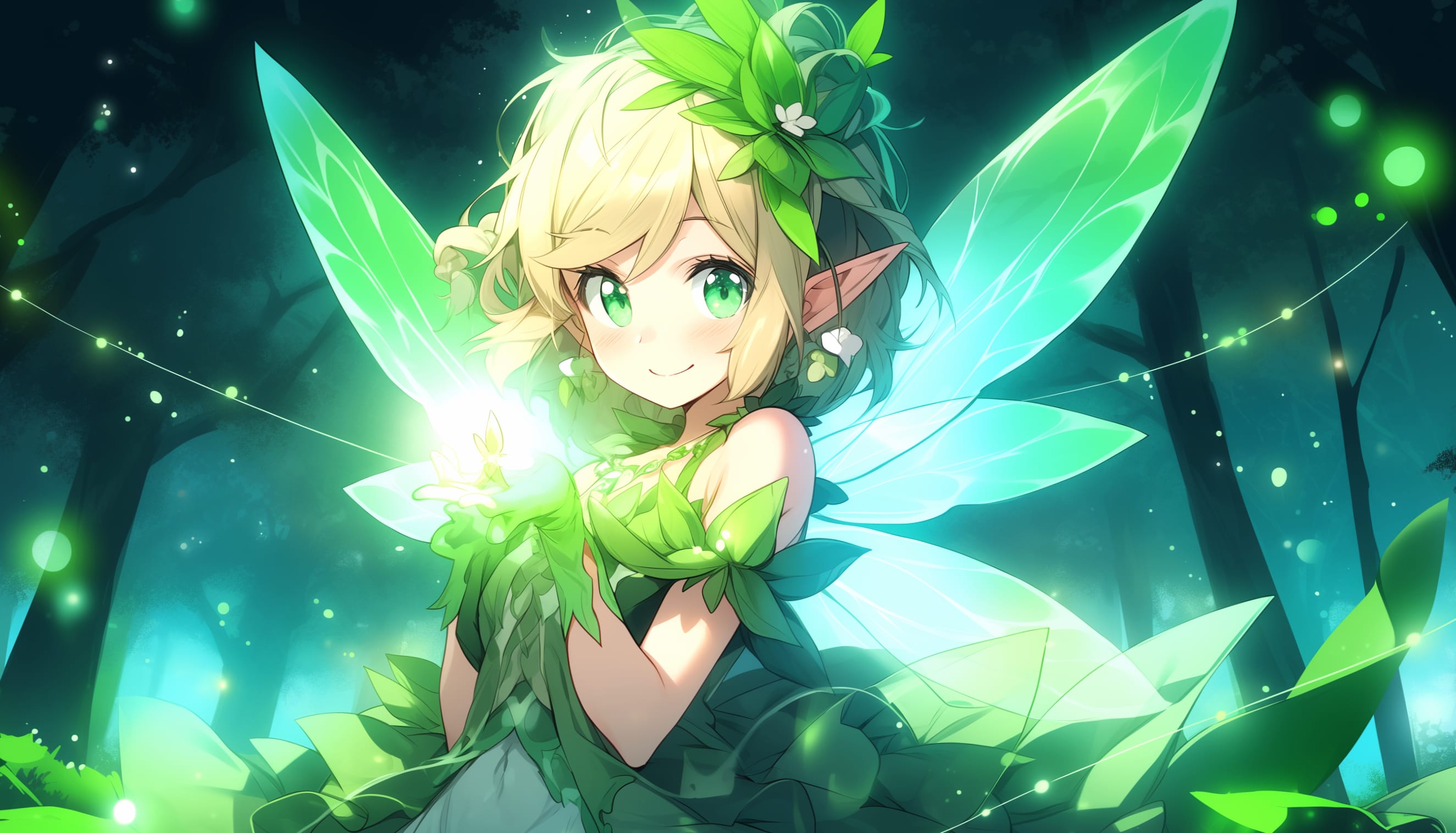 Green Anime Fairy Wallpaper wallpapers HD quality