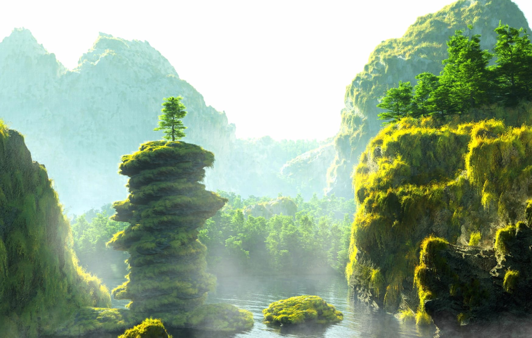 Green Forest 3D Artistic Landscape wallpapers HD quality