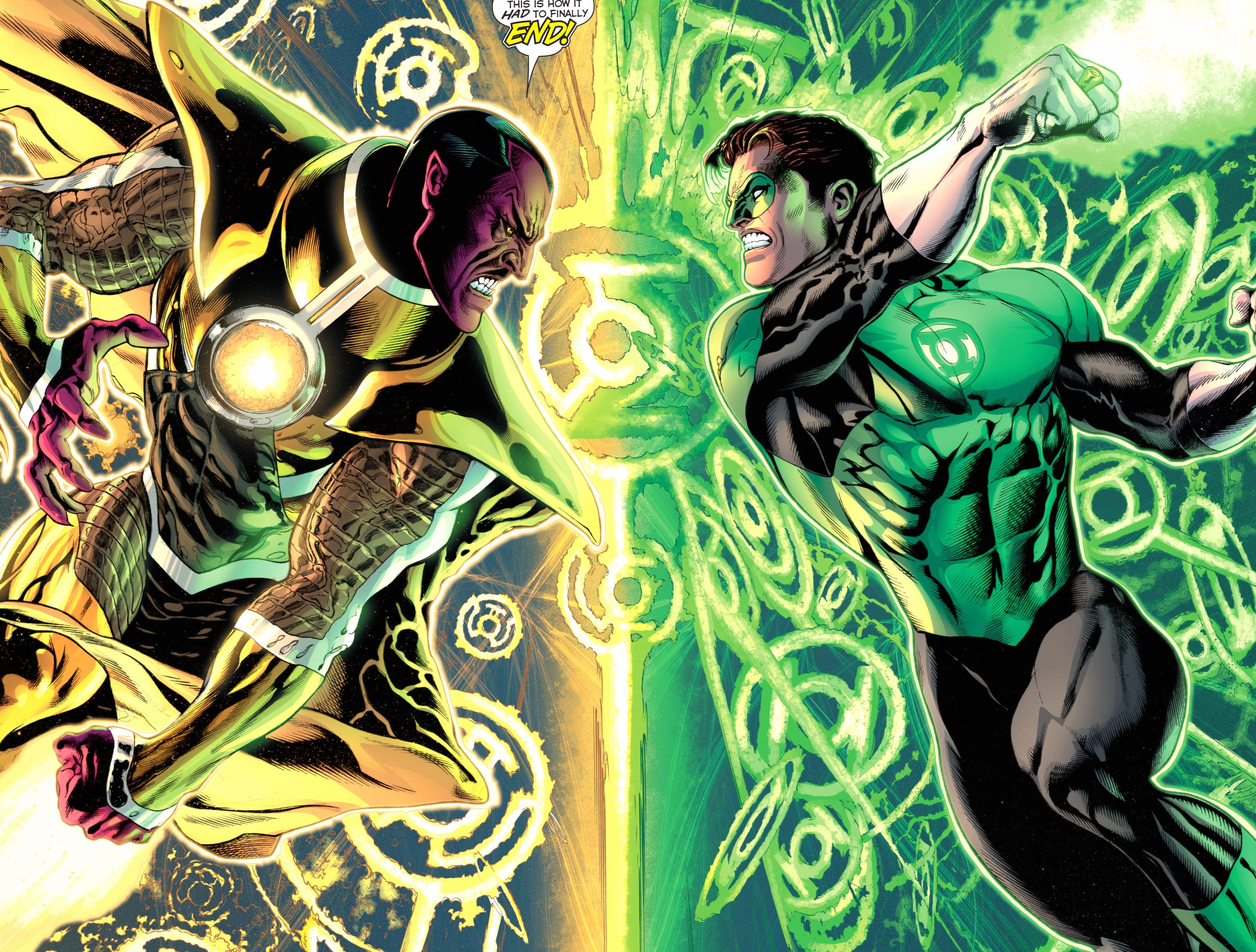 Green Lantern vs Yellow Lantern wallpapers HD quality