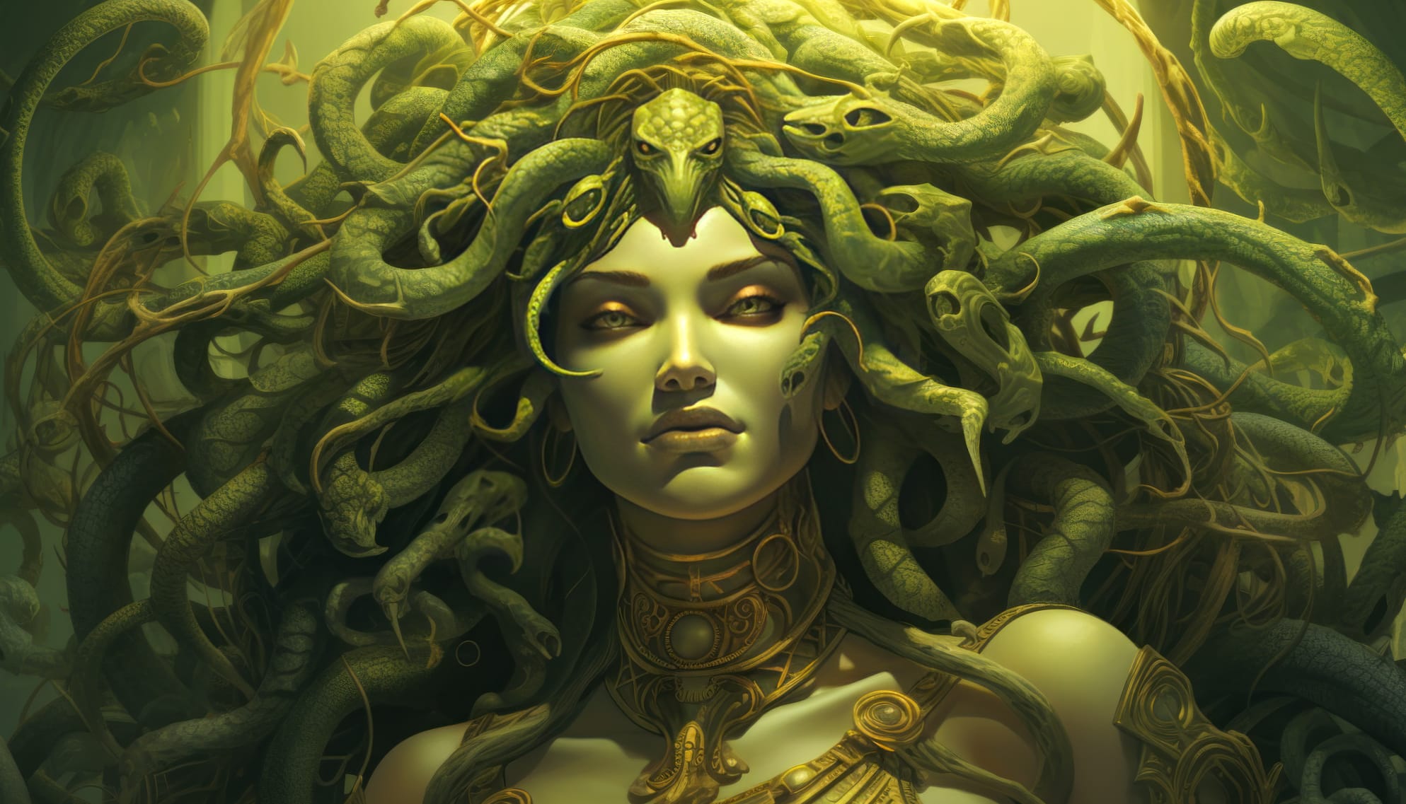 Green Medusa – Mythical Serpent Beauty wallpapers HD quality