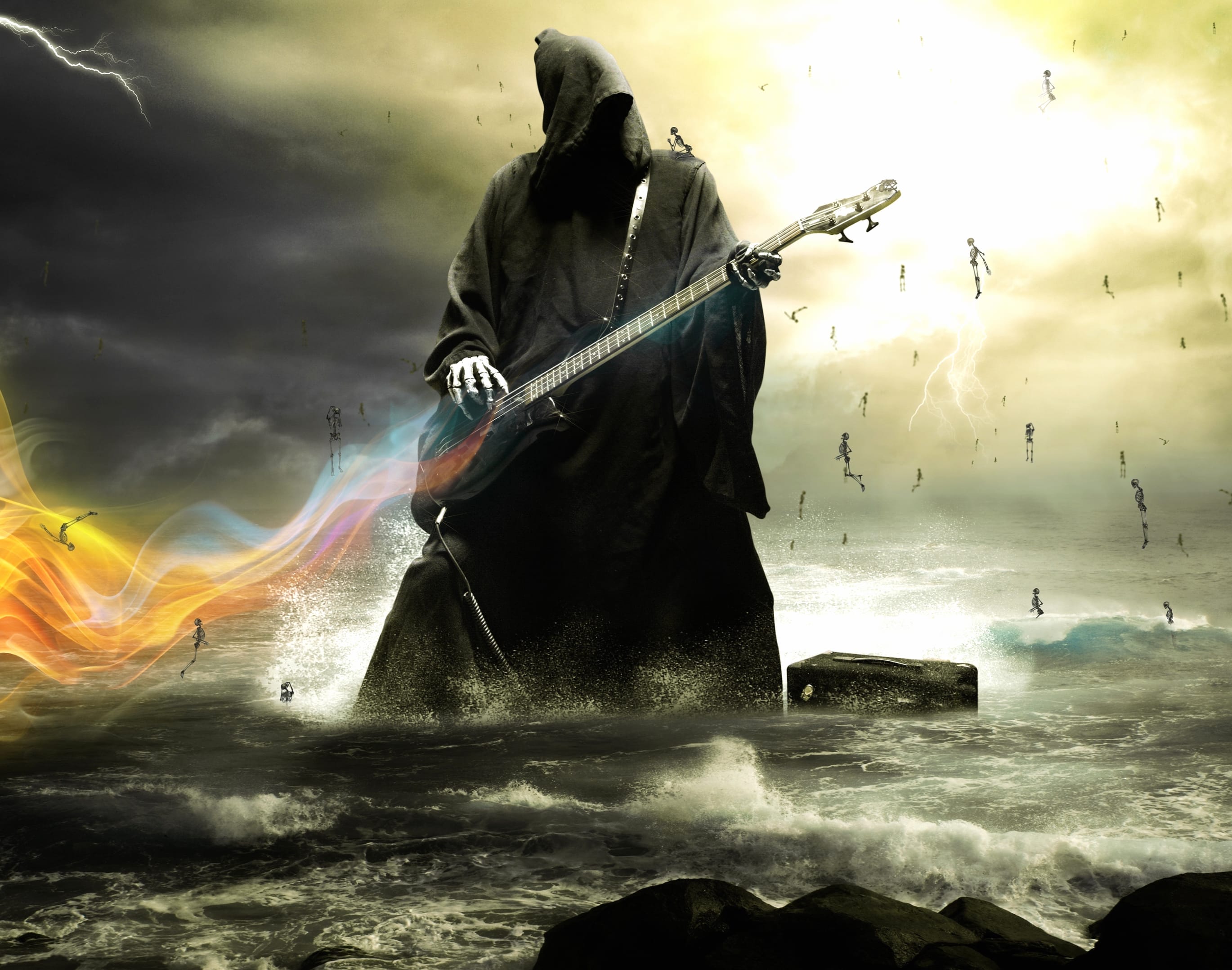 Guitar Ocean Water Dark Grim Reaper wallpapers HD Guitar Ocean Water Dark Grim Reaper wallpapers HD quality