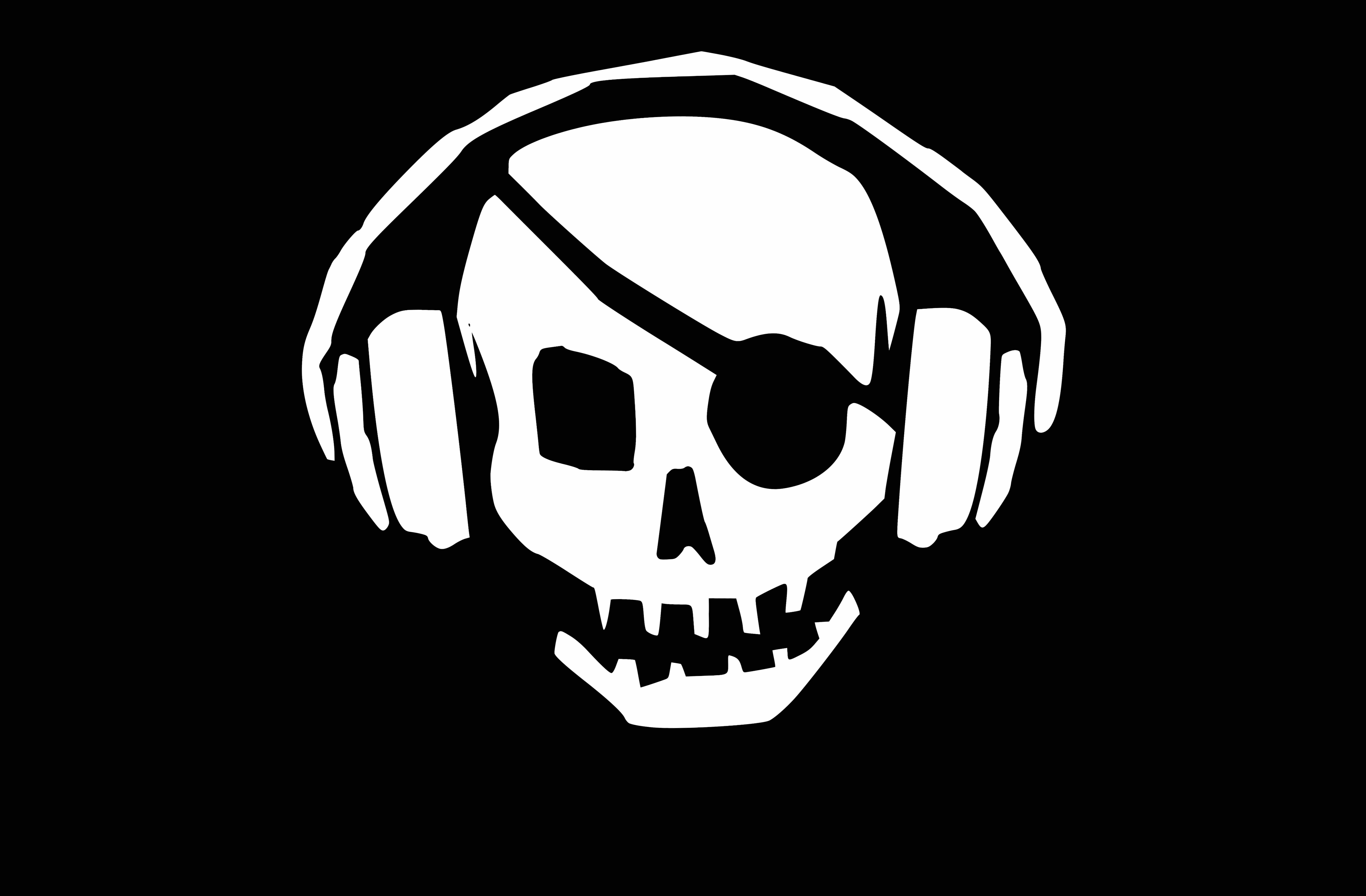 Hacker Skull HD Tech Logo Wallpaper at 2048 x 2048 iPad size wallpapers HD quality