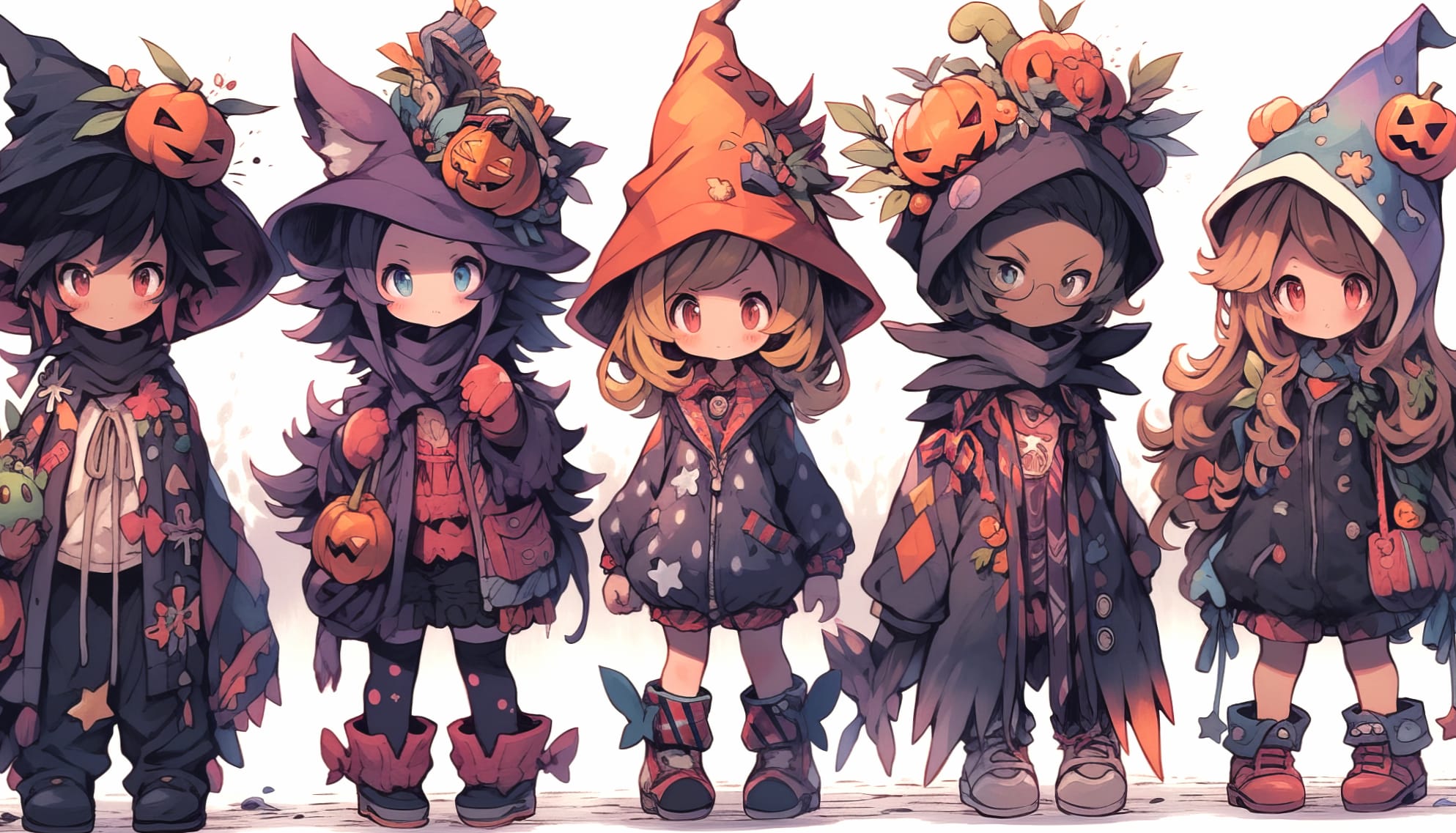 Halloween Anime Witches - HD Desktop Wallpaper wallpapers HD quality