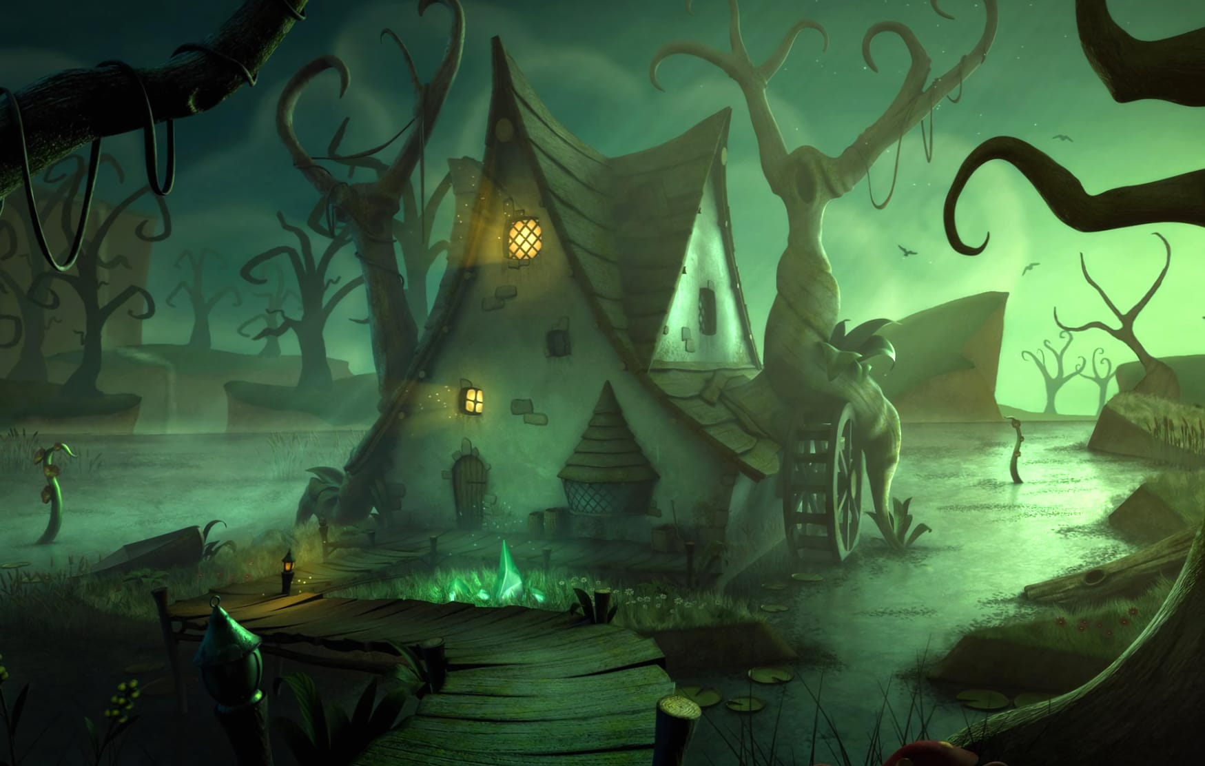 Halloween Swamp Fantasy House - wallpapers HD quality