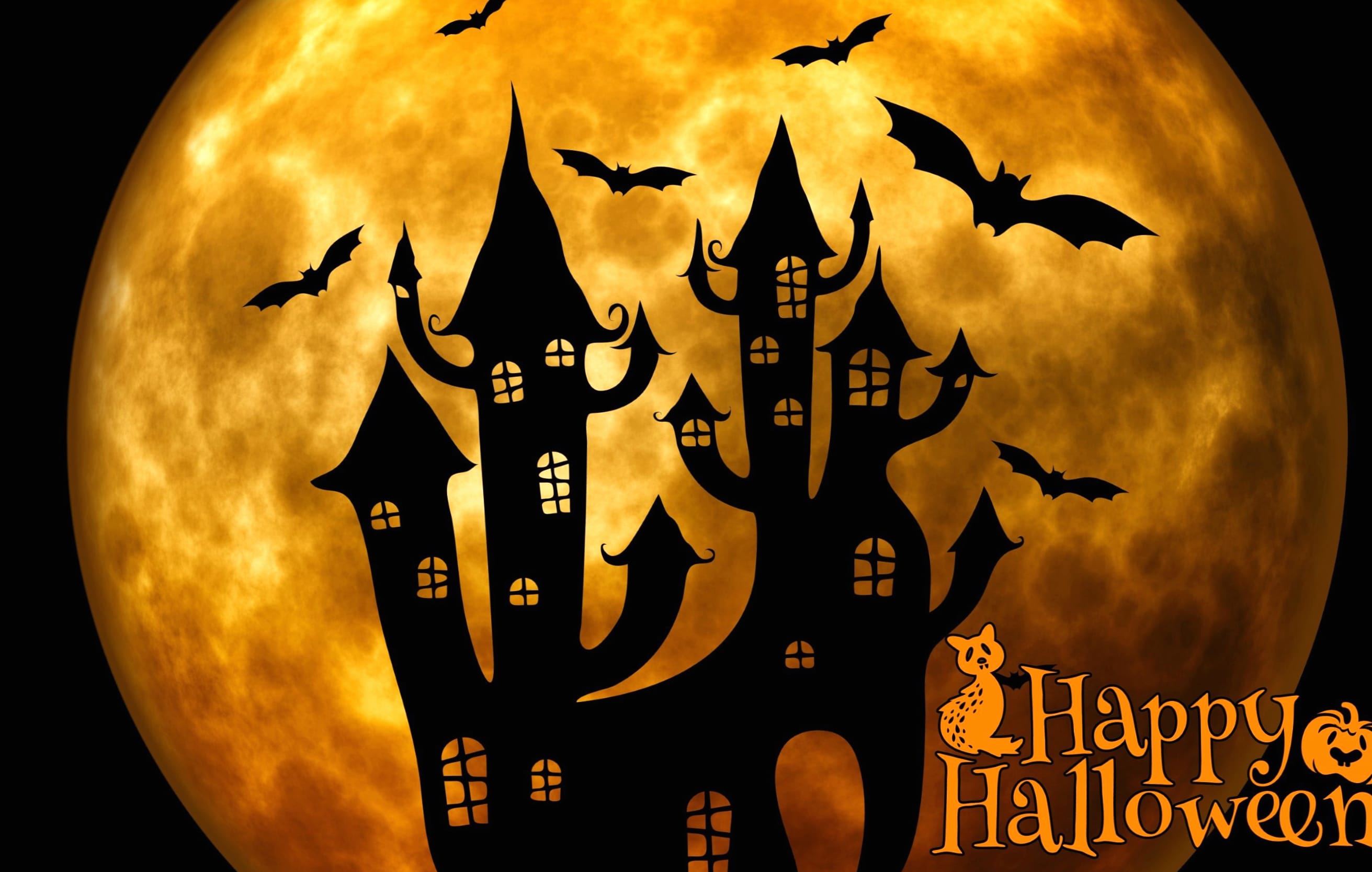 Happy Halloween Bat Holiday Halloween at 1600 x 900 HD size wallpapers HD quality