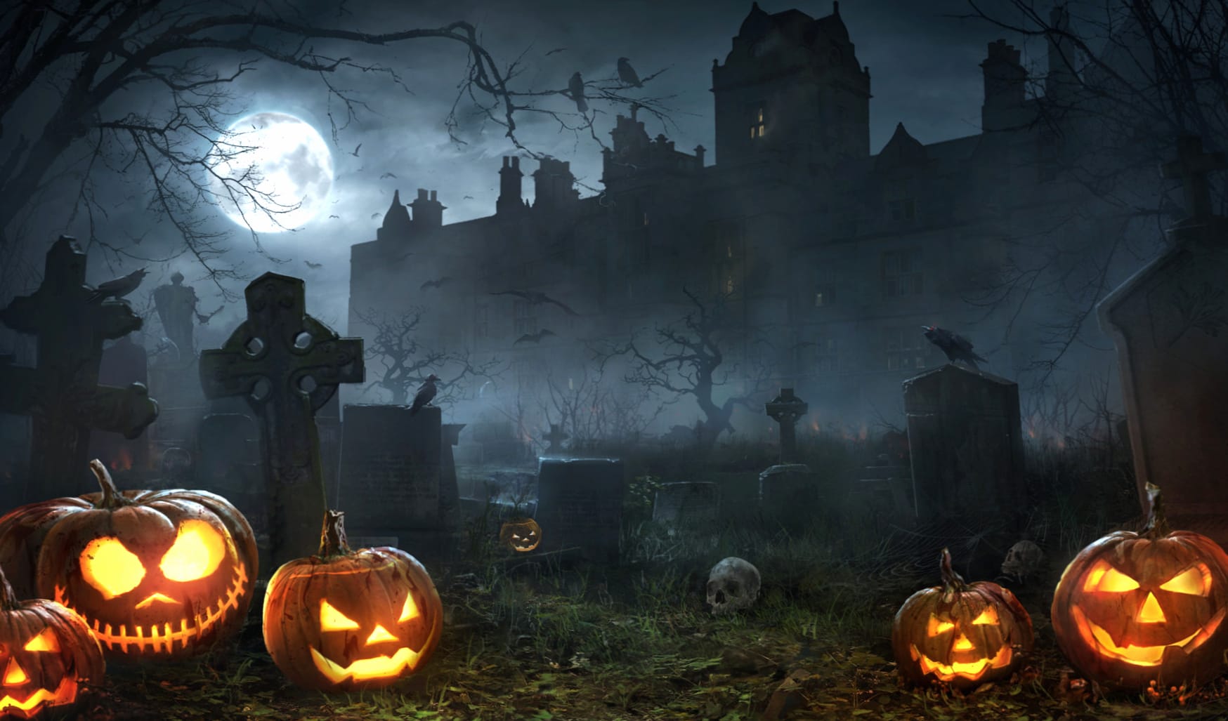 Haunted Graveyard Halloween wallpapers HD quality