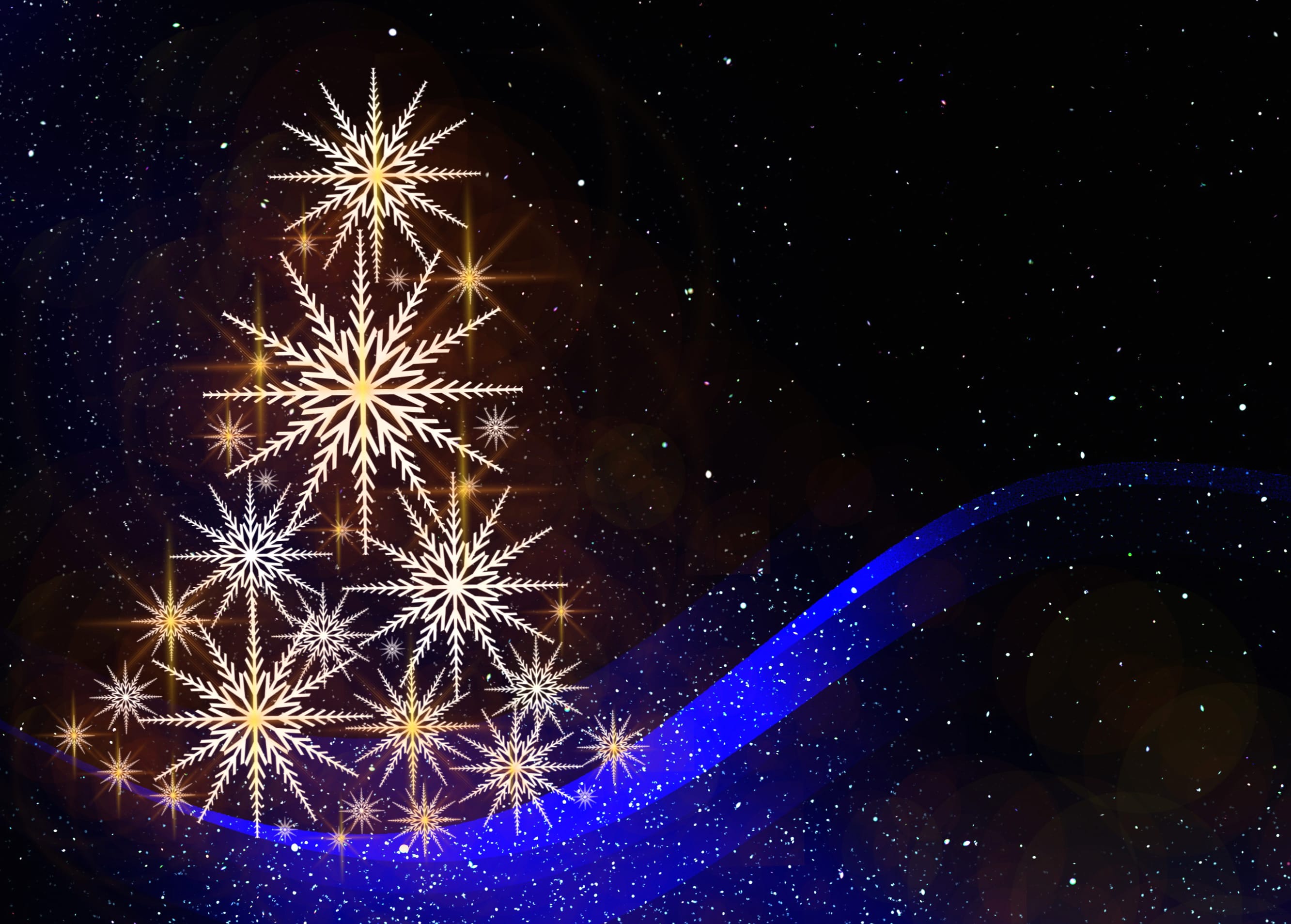 HD Christmas Tree & Snowflake Holiday Wallpaper wallpapers HD quality