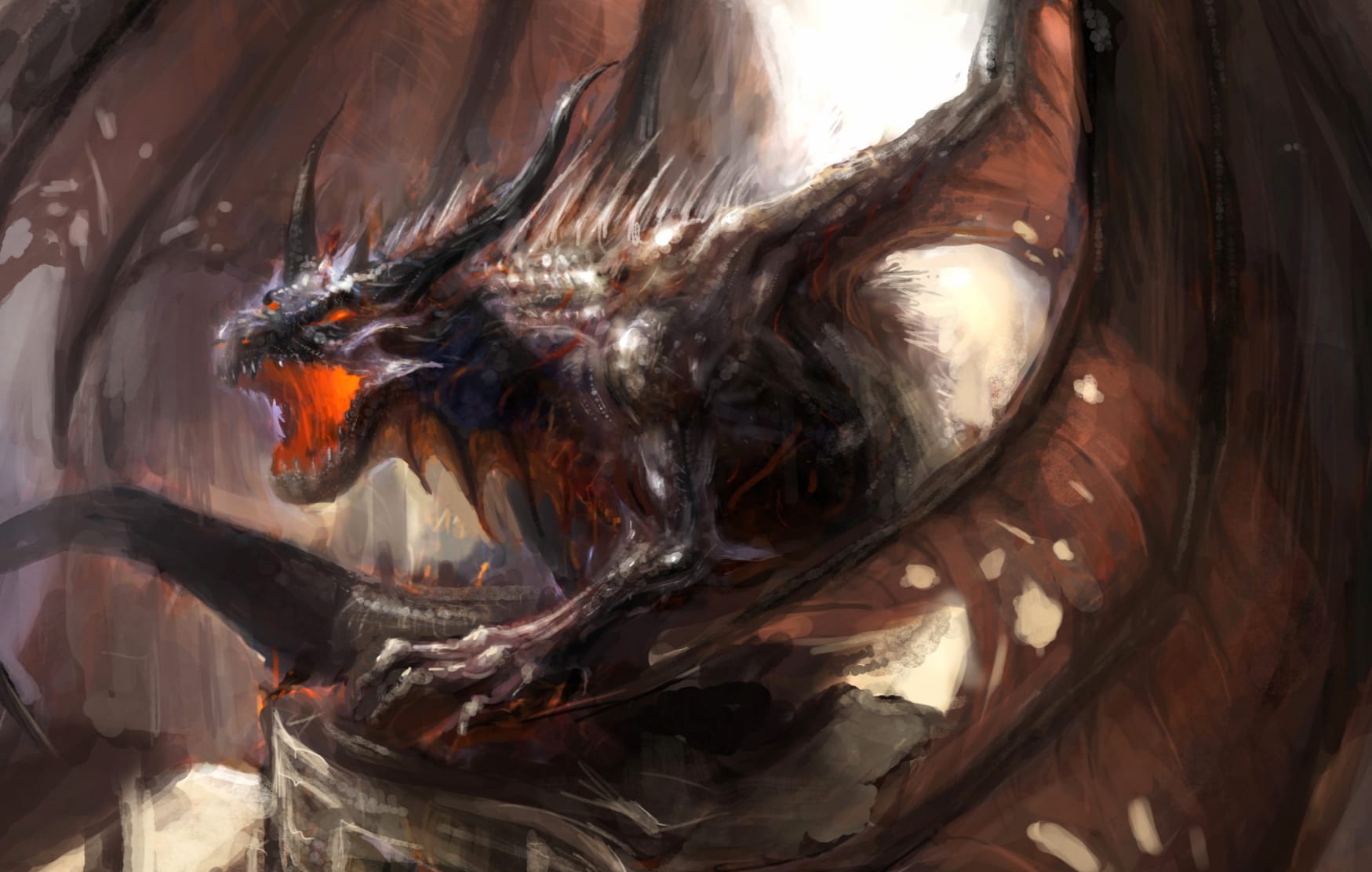 HD Fantasy Dragon Roar Wallpaper at 1366 x 768 HD size wallpapers HD quality