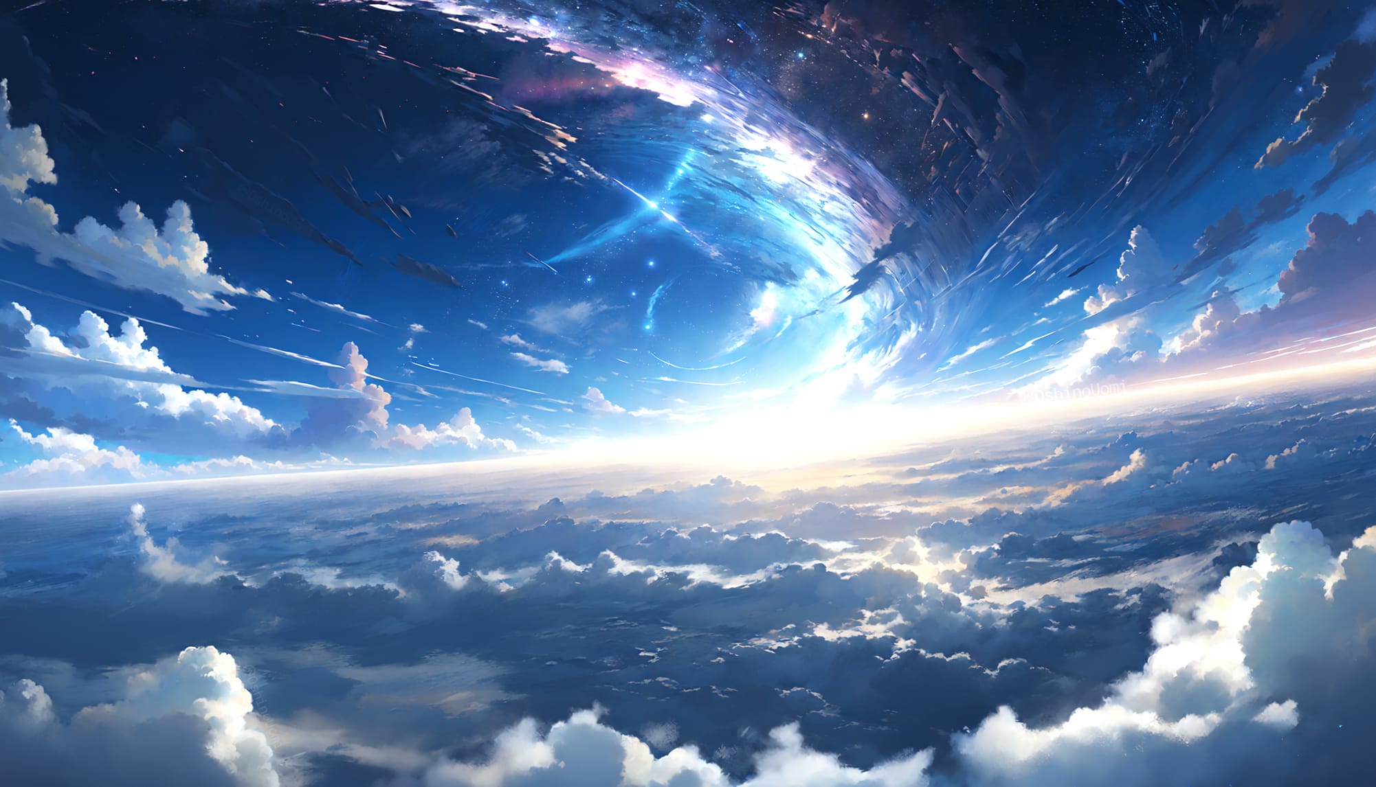 HD Fantasy Sky Blue Anime Cloudscape Wallpaper wallpapers HD quality