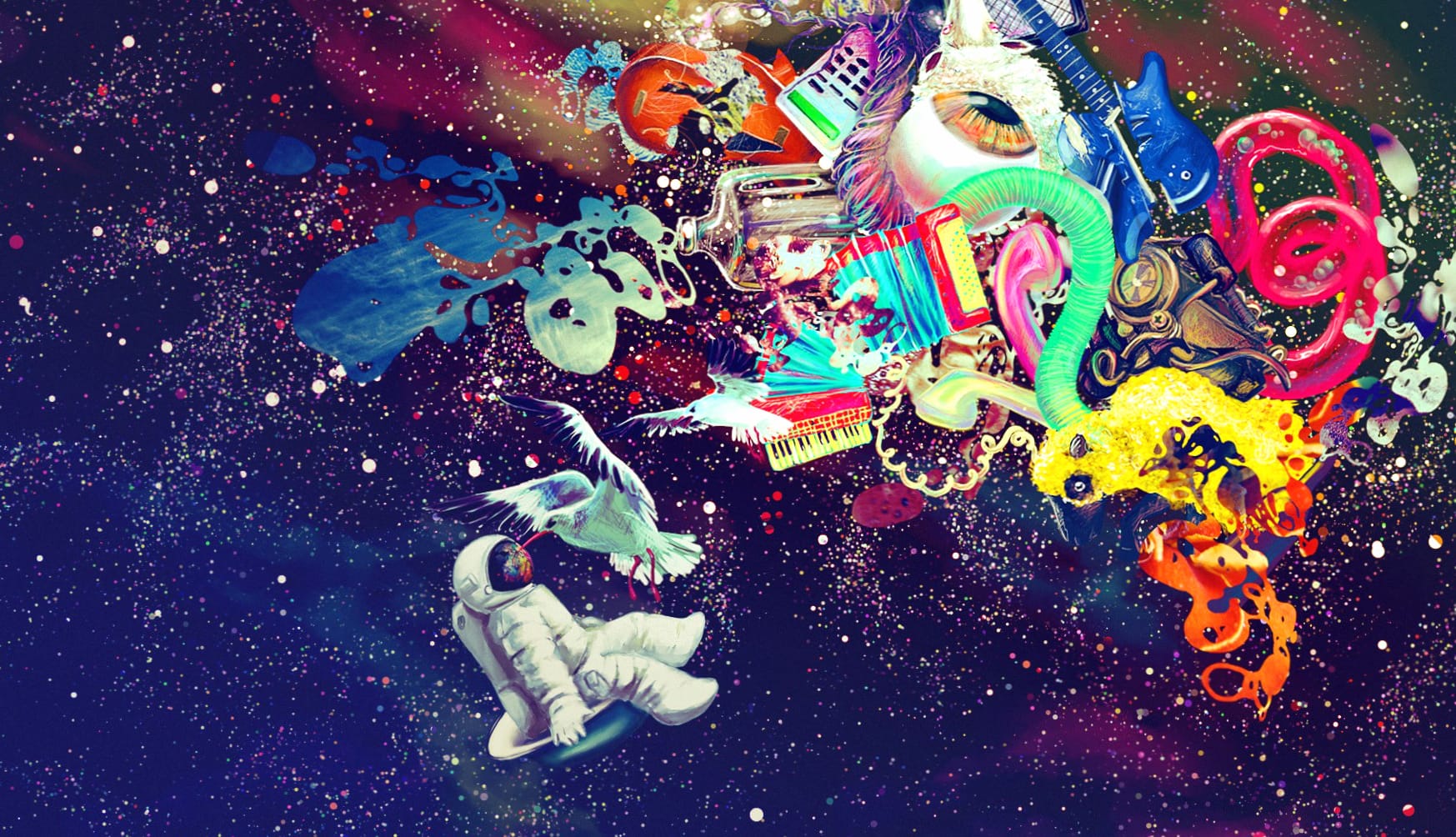 HD Psychedelic Space Art Wallpaper Journey Through Imagination at 1024 x 1024 iPad size wallpapers HD quality