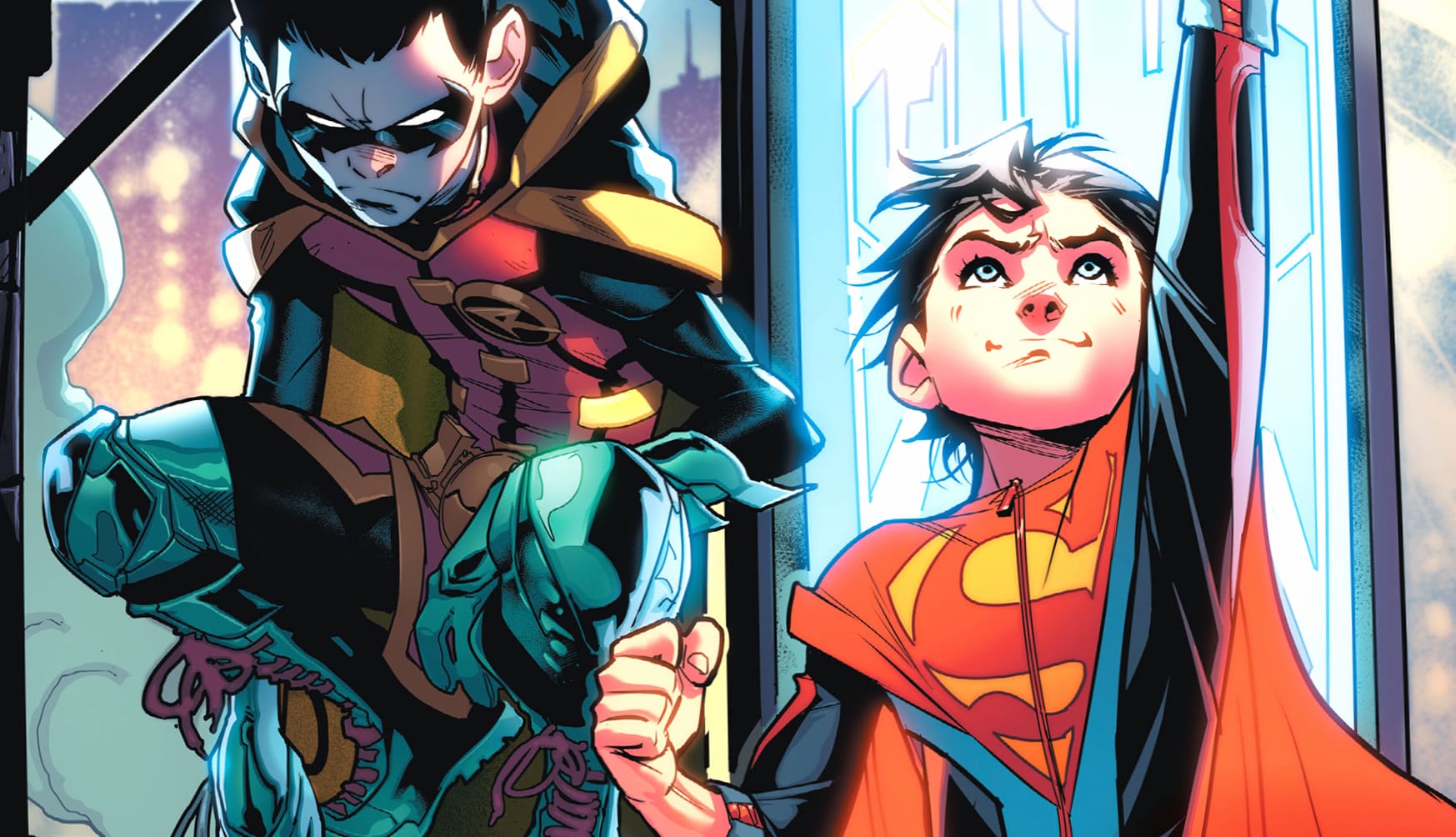 HD Super-Sons Wallpaper Jon Kent and Damian Wayne Unite at 1334 x 750 iPhone 7 size wallpapers HD quality