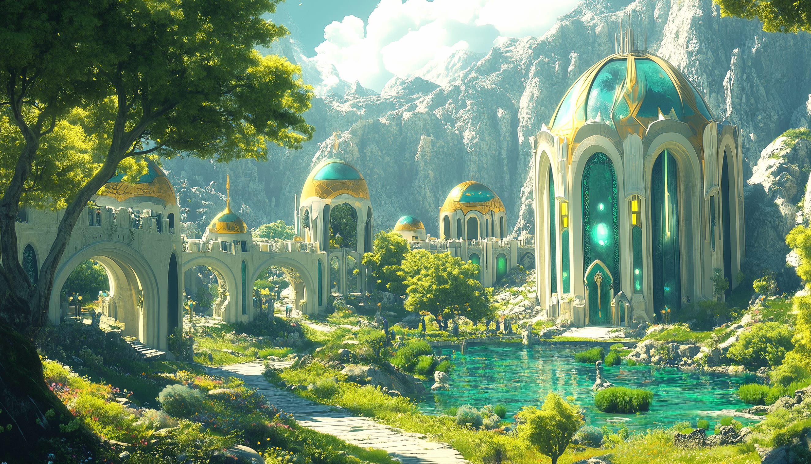 HD Wallpaper of a Magical Elven City wallpapers HD quality