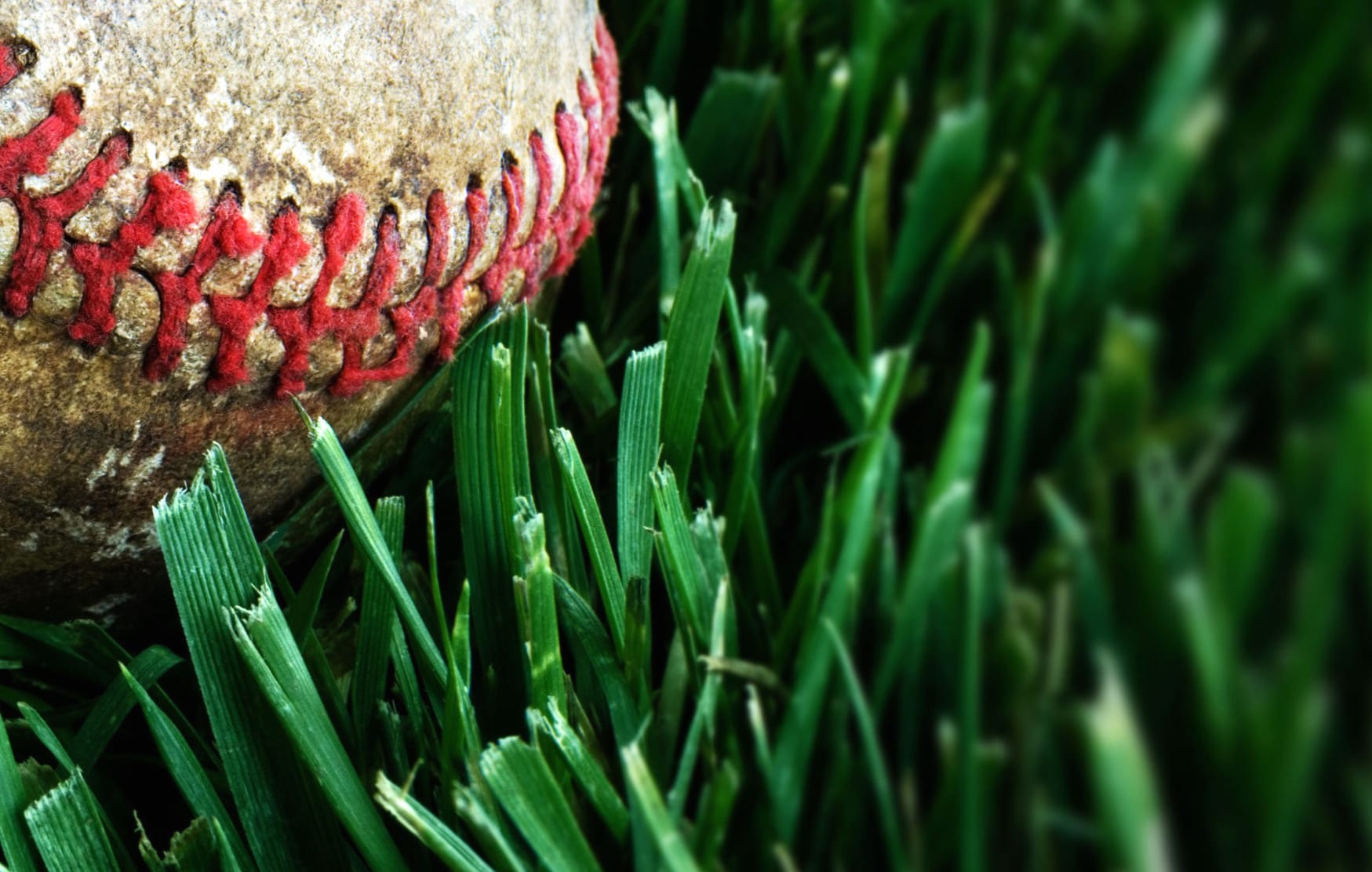 HD Wallpaper of Baseball on Lush Green Grass wallpapers HD quality