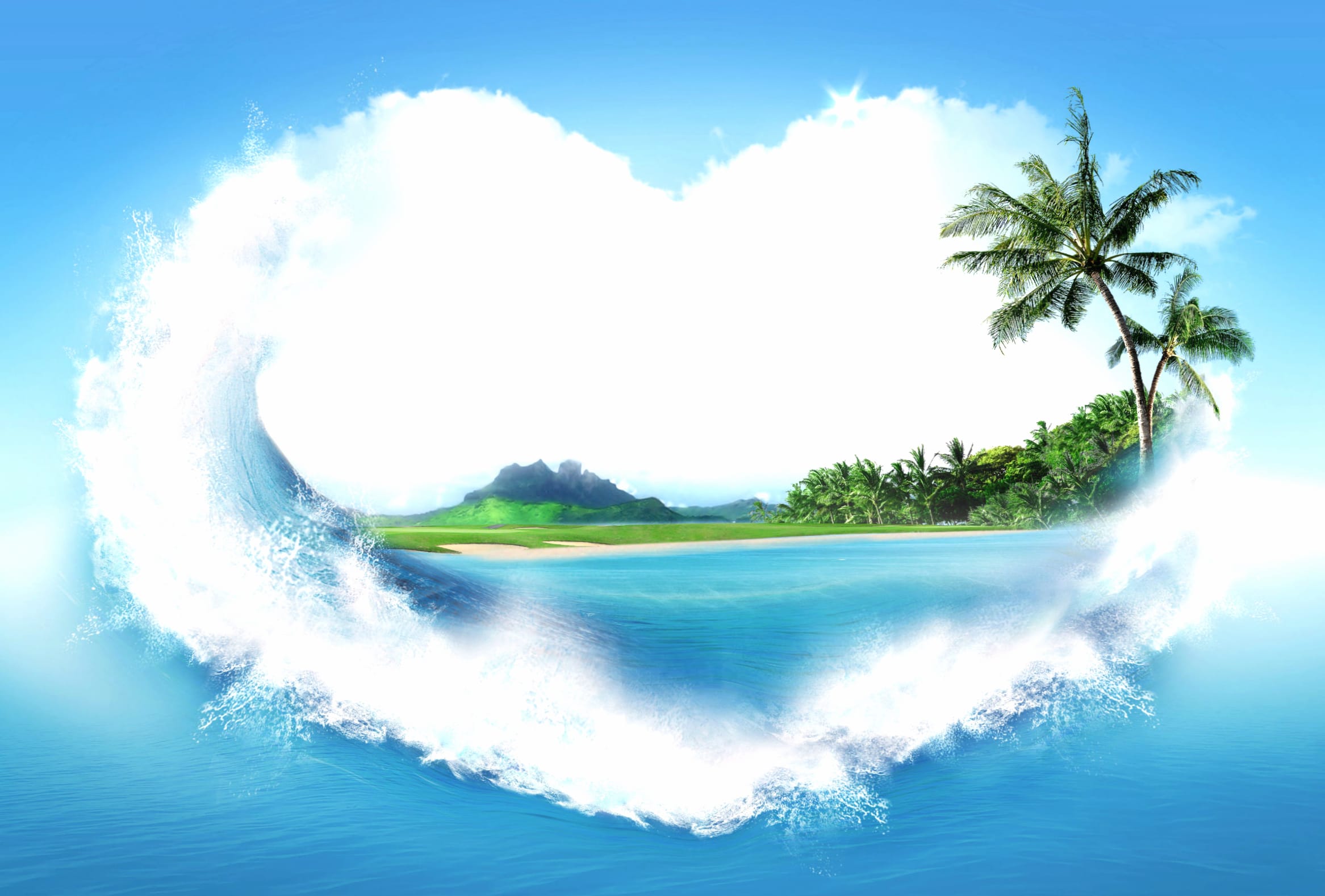 Heart-Shaped Island An Artistic of Nature wallpapers HD quality