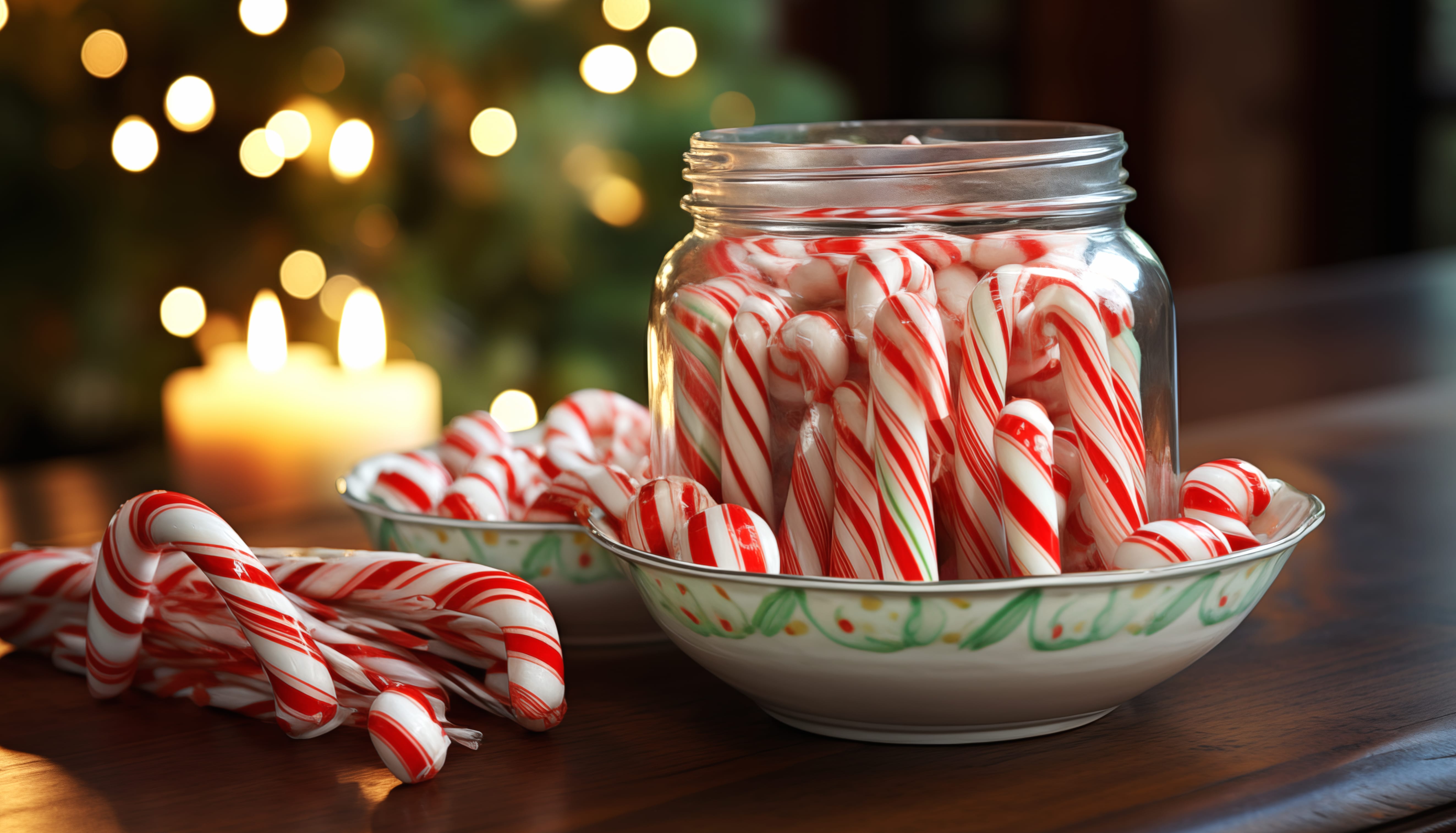 Holiday Cheer with Candy Canes - Christmas wallpapers HD quality