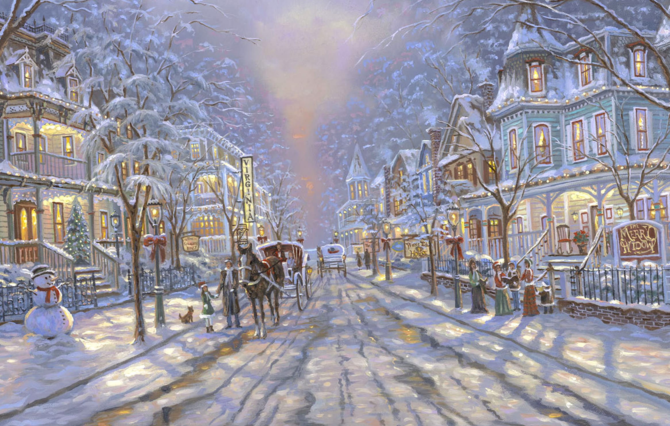 Holiday Christmas Village wallpapers HD quality