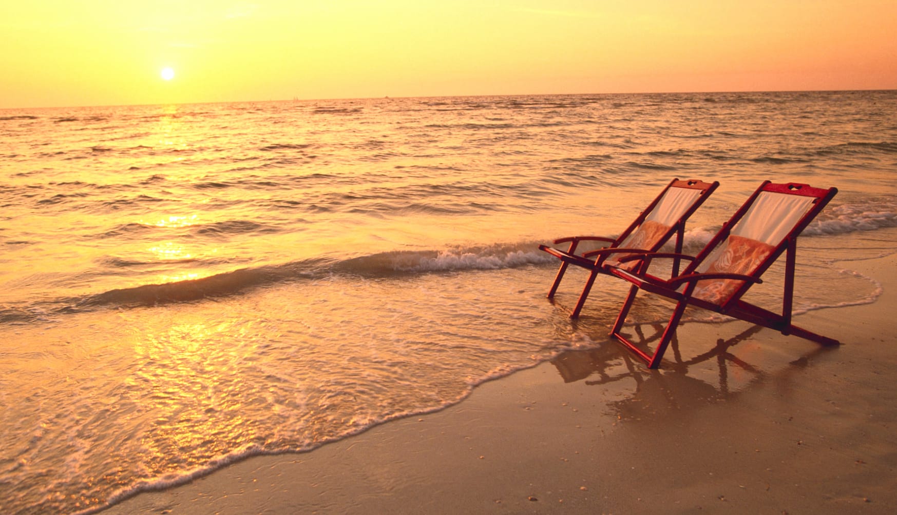 Horizon Sea Ocean Chair Beach Photography Sunset wallpapers HD quality