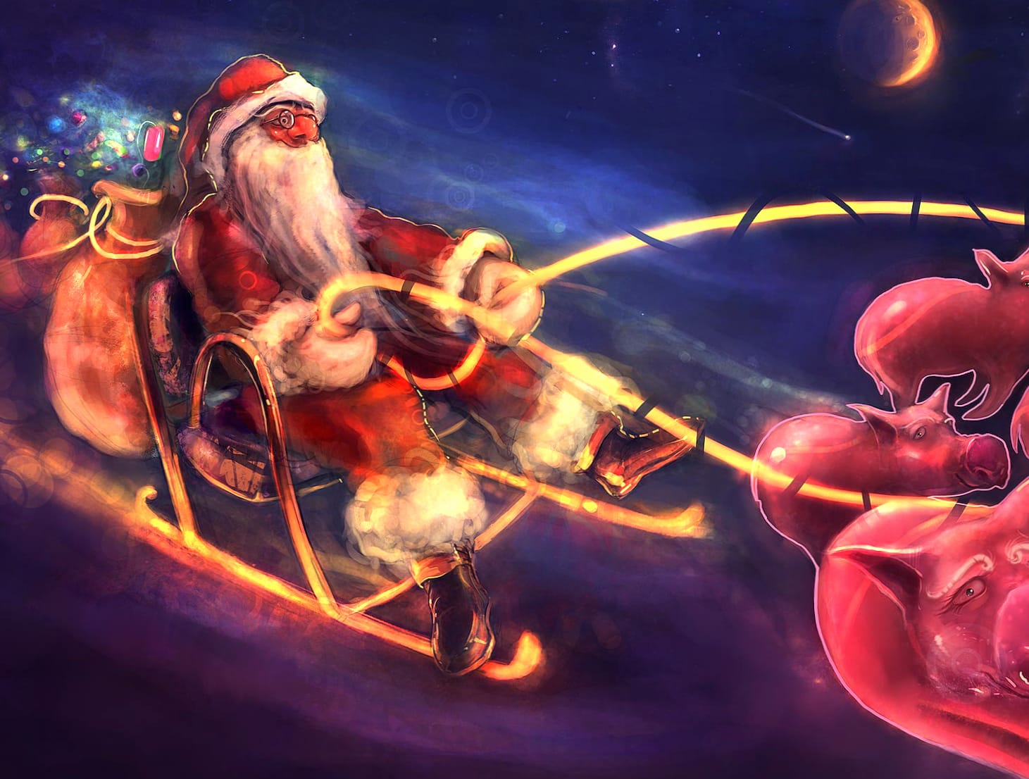 Humor Santa Holiday Christmas Wallpaper at 1536 x 864 HD size wallpapers HD quality