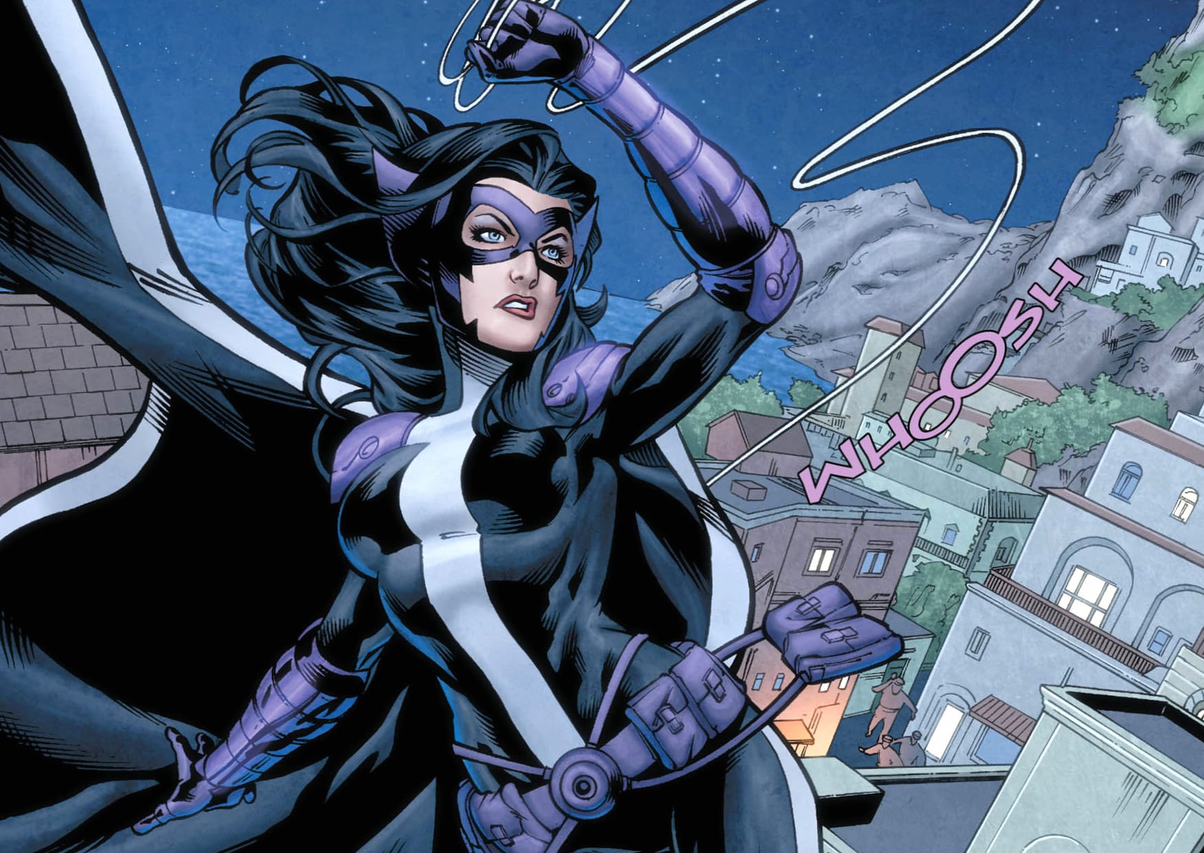 Huntress DC Comics A Bold Comic Adventure at 2048 x 2048 iPad size wallpapers HD quality