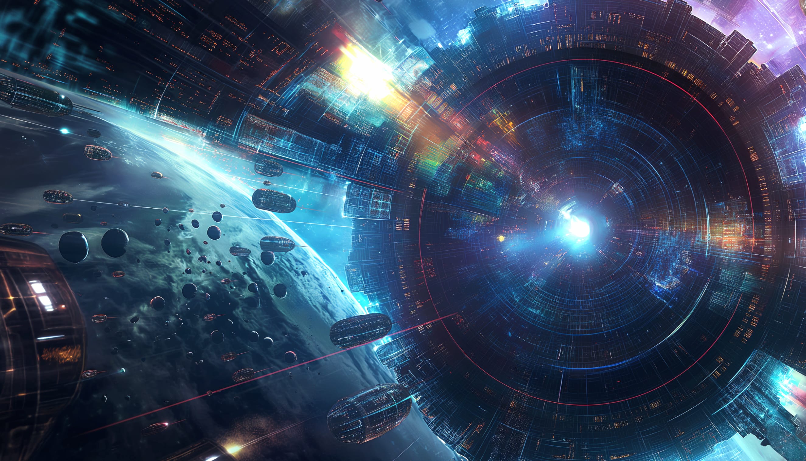 Hyperspace Gateway - Sci-Fi Spaceship wallpapers HD quality