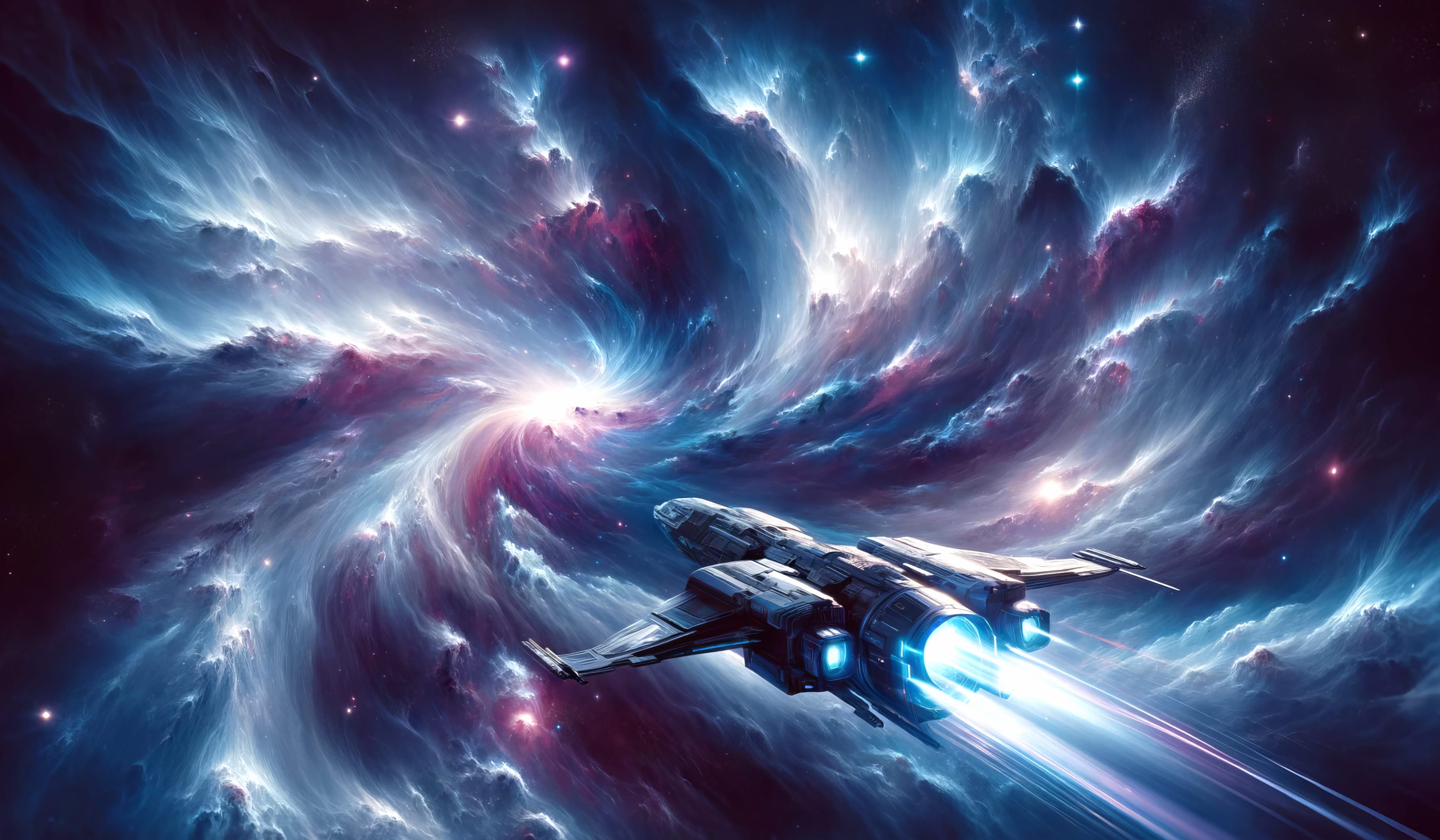 Hyperspace Journey - Galactic Spaceship Adventure at 1600 x 1200 size wallpapers HD quality