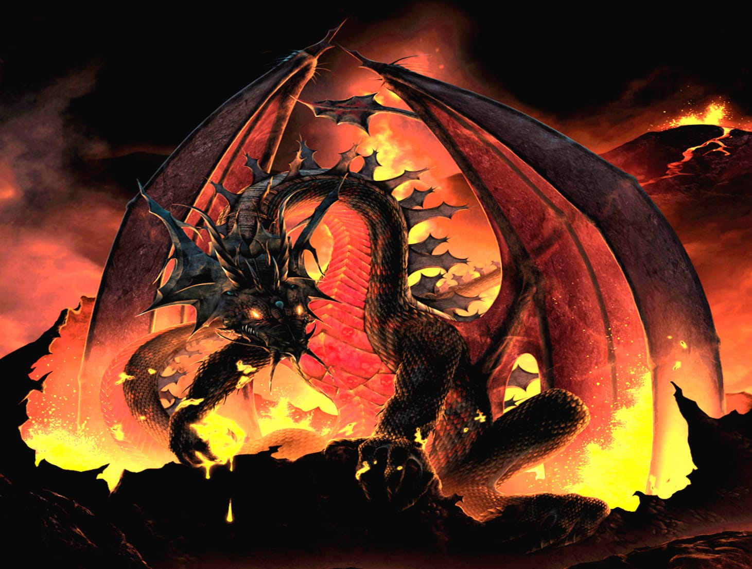 Inferno Dragon Fantasy wallpapers HD quality