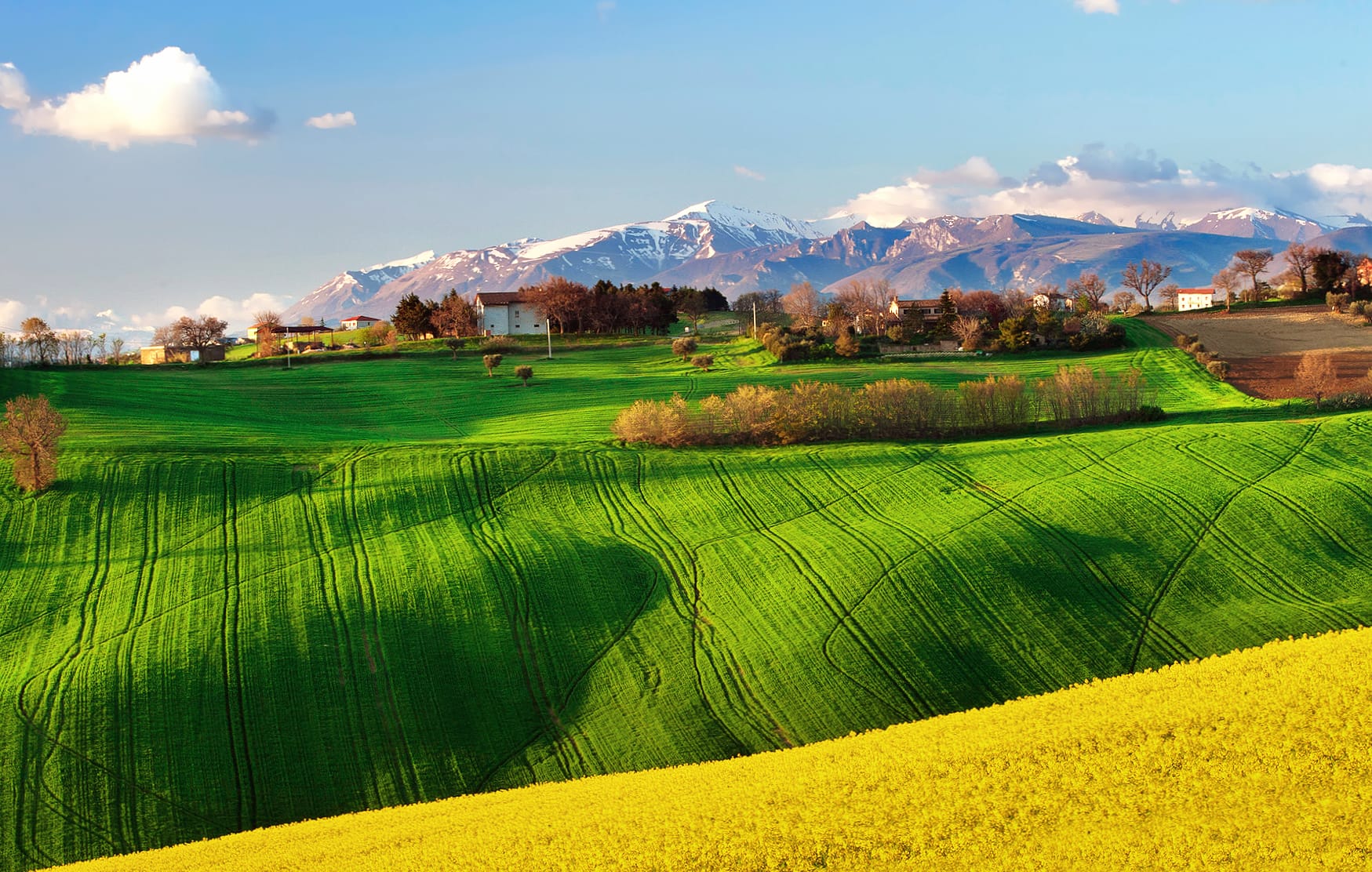 Italy Mountain Field Photography Landscape wallpapers HD quality