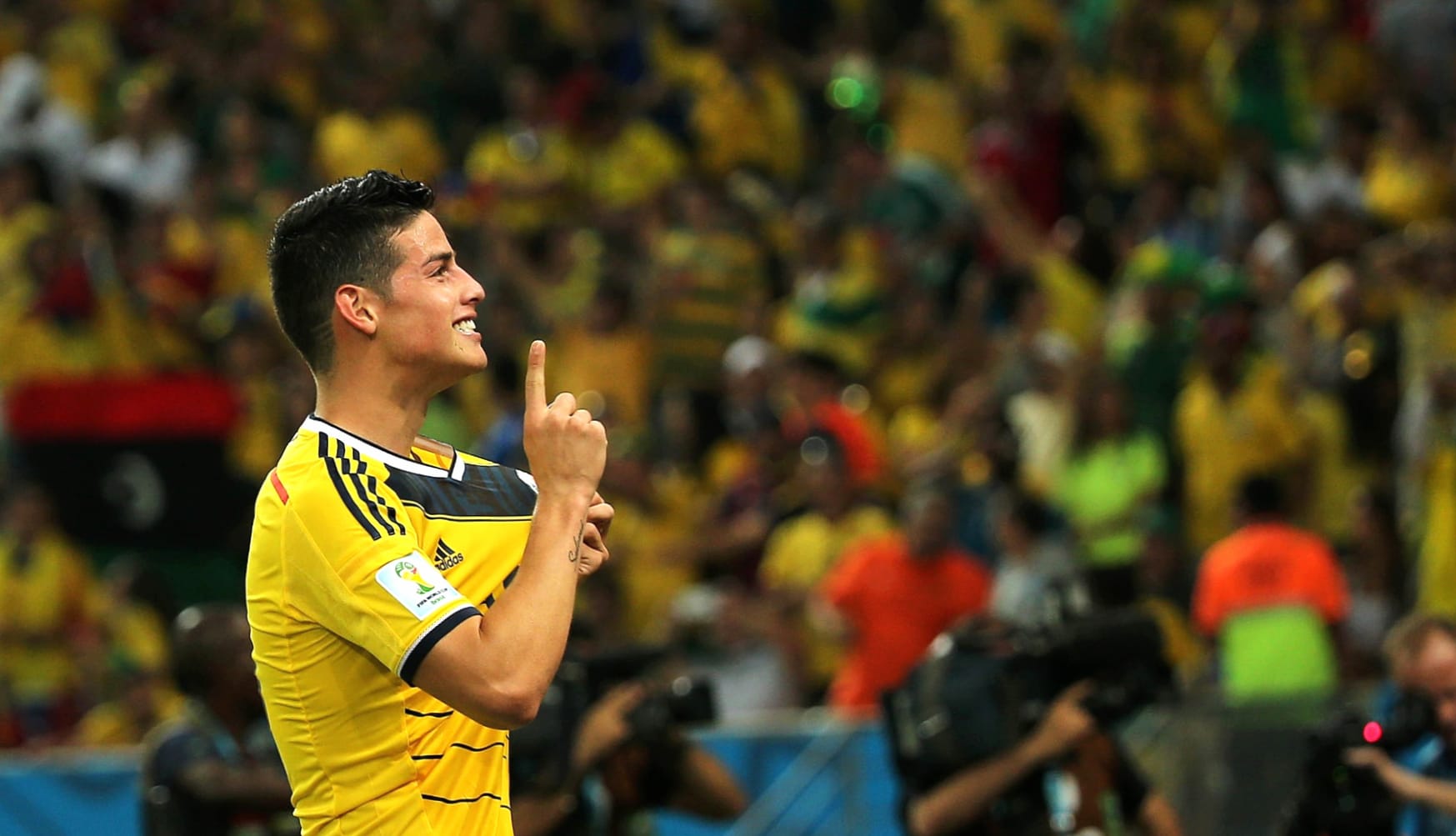 James Rodriguez Celebratory Pose - HD Football Wallpaper wallpapers HD quality