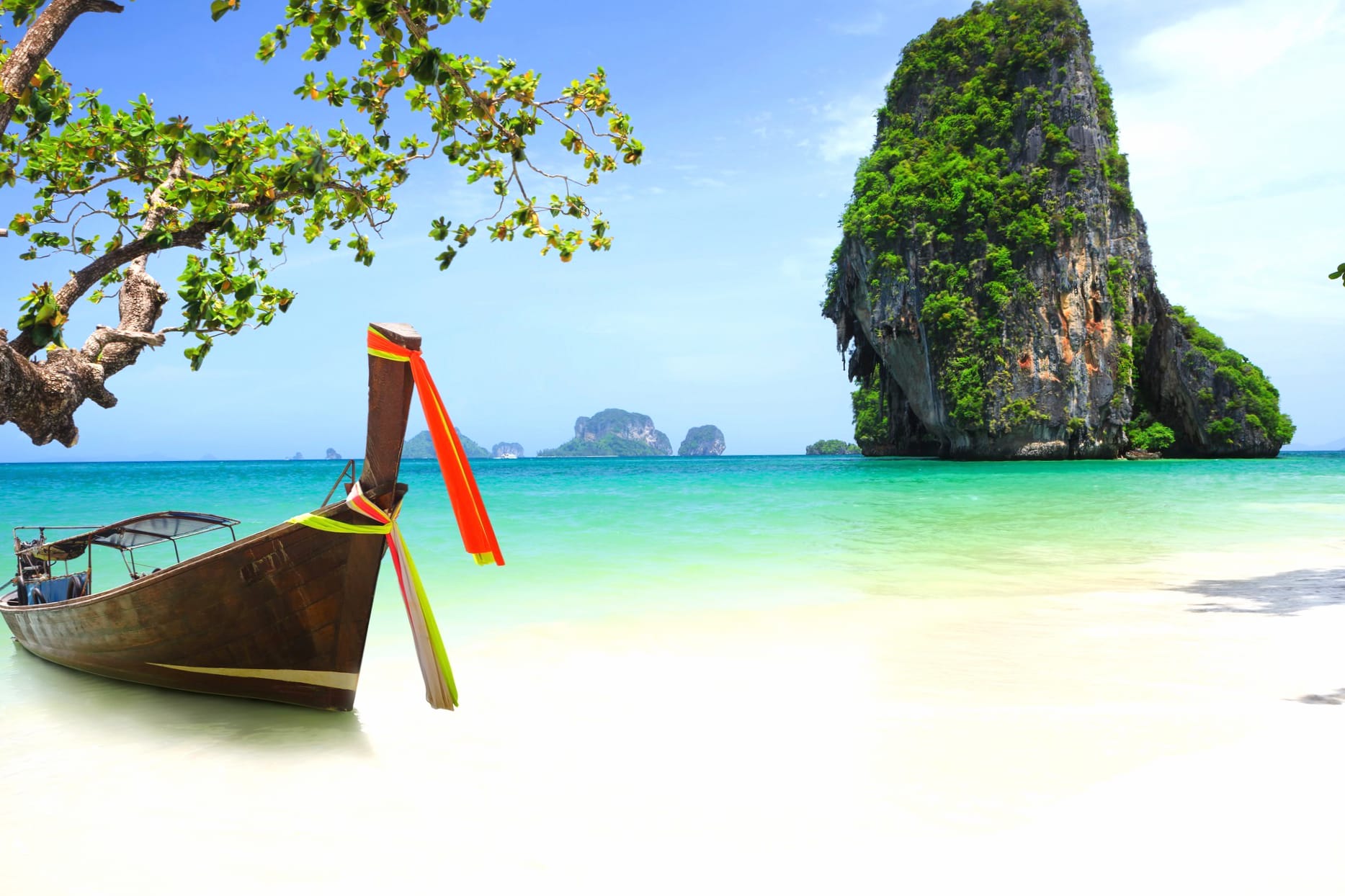 Lagoon Tropics Thailand Phuket Sand Beach Cliff Boat Photography Tropical wallpapers HD quality