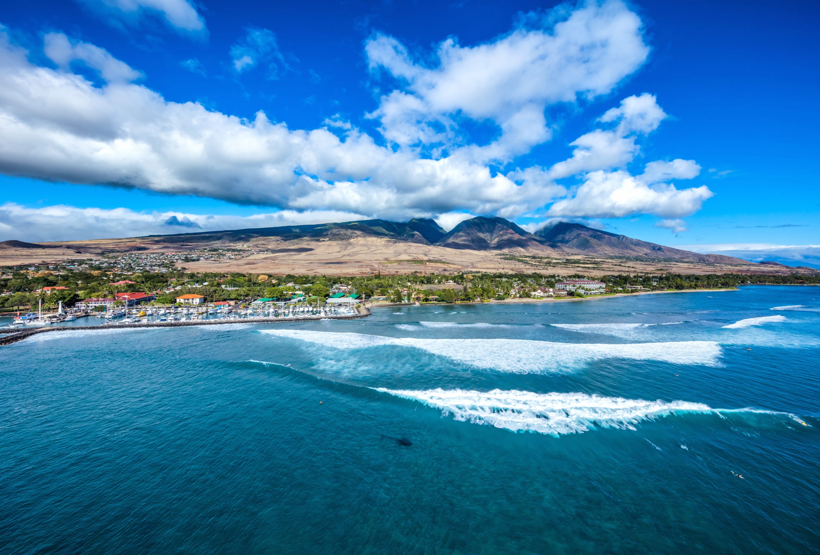 Lahaina Maui Surfers Hawaii Travel Photography Aerial at 2560 x 1440 HD size wallpapers HD quality