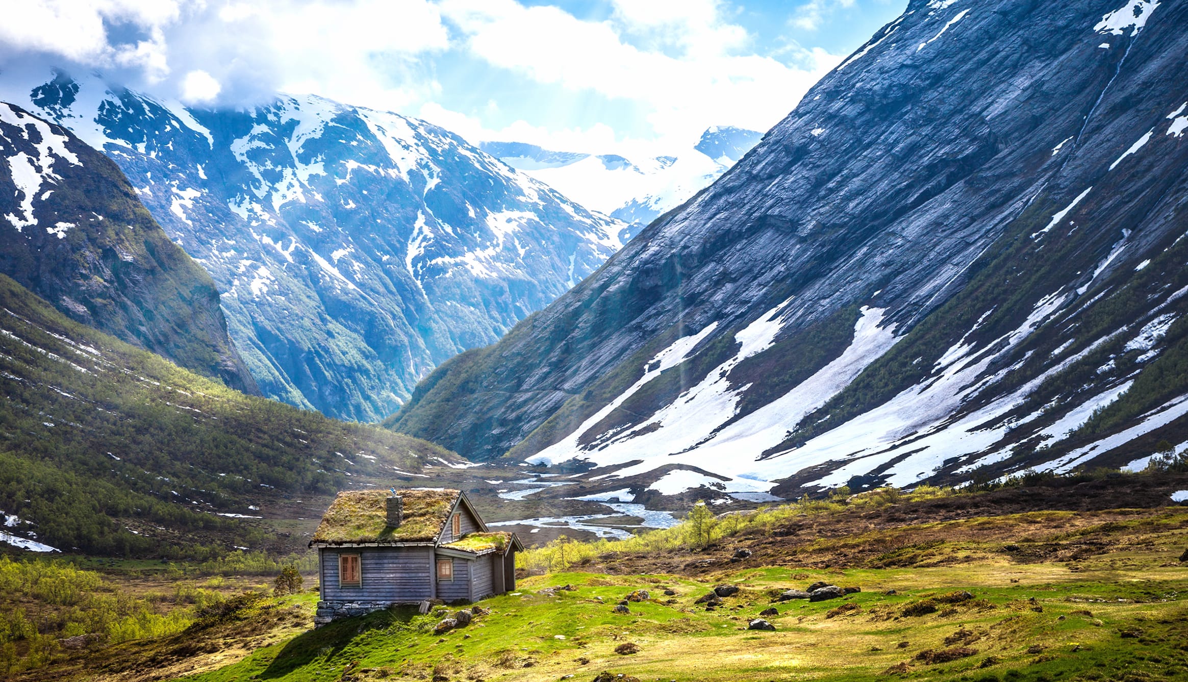 Landscape Cabin Norway Photography Mountain at 2560 x 1440 HD size wallpapers HD quality