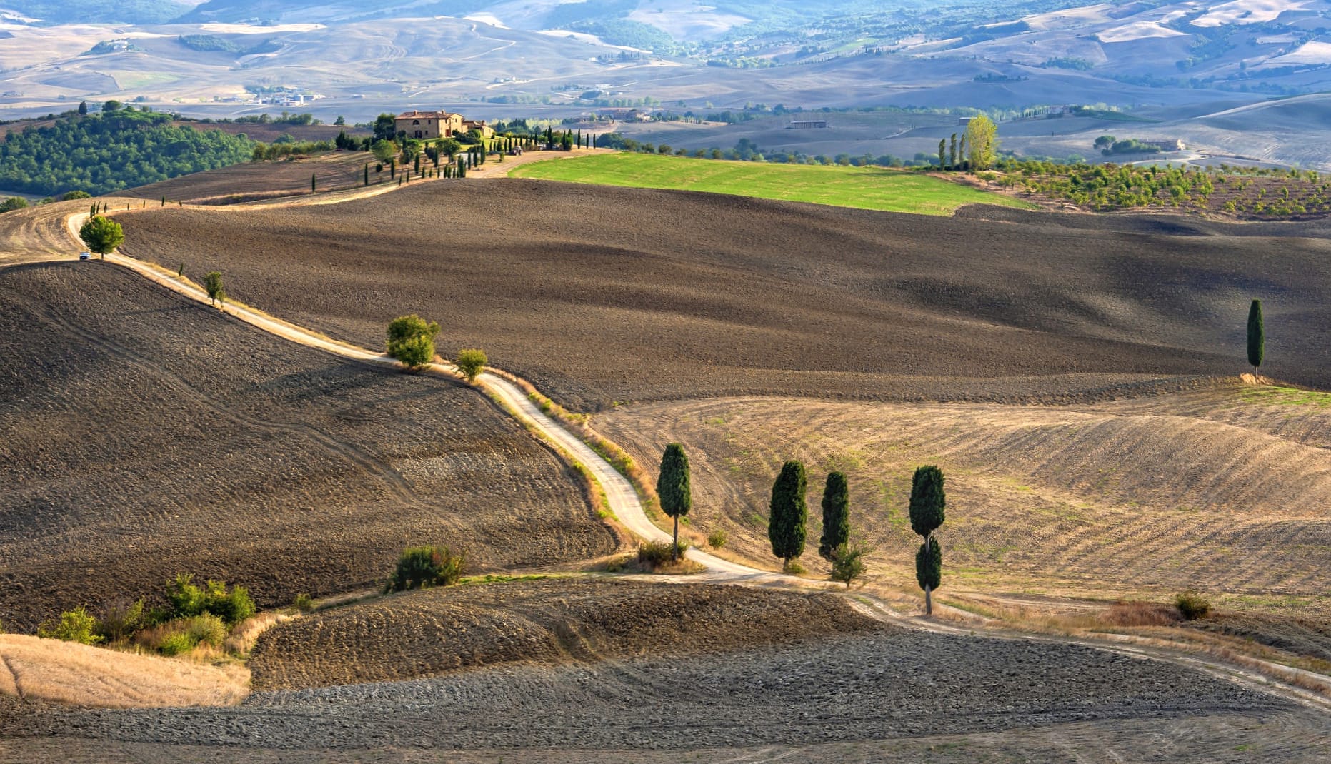 Landscape Dirt Road Field Italy Photography Tuscany wallpapers HD quality