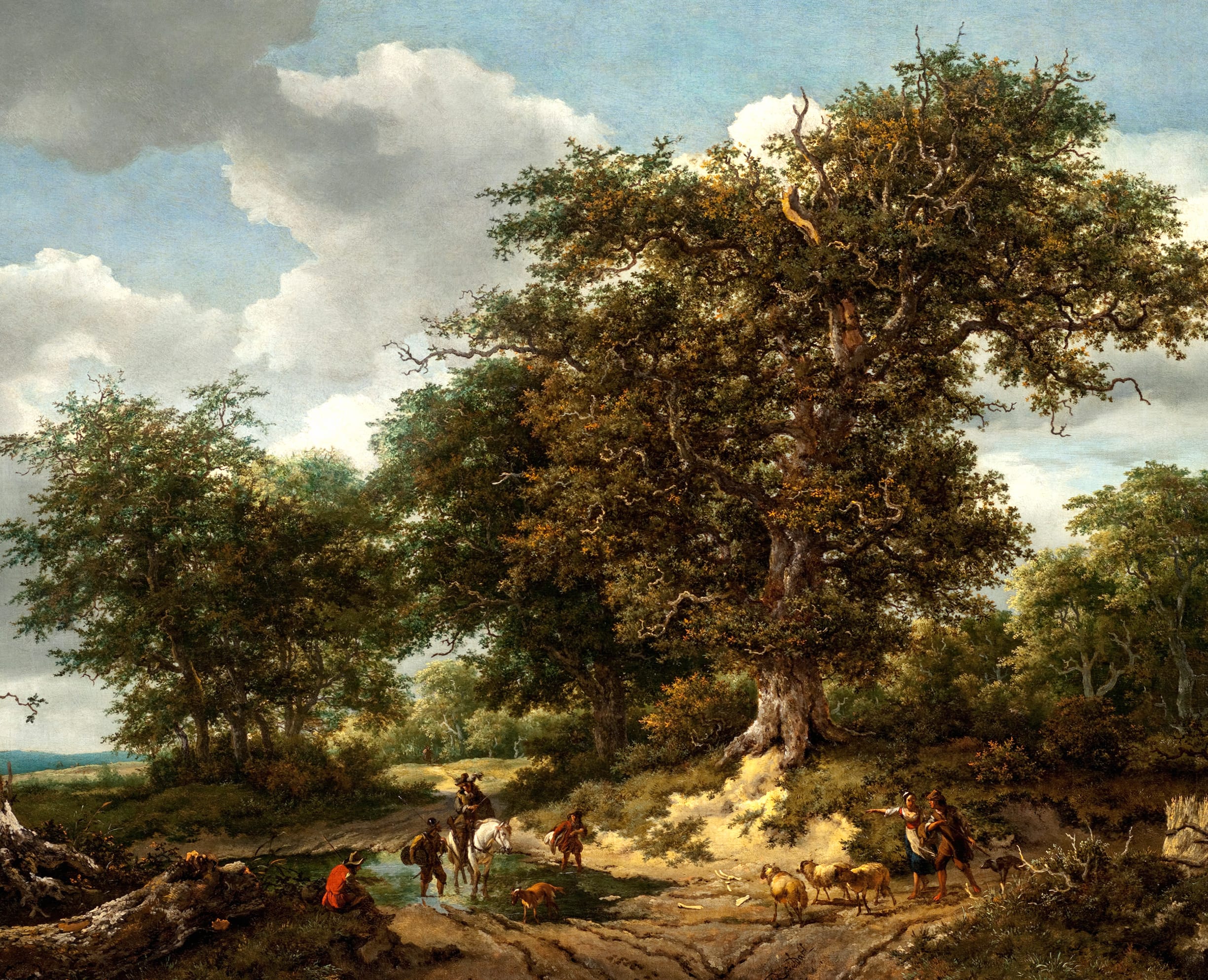 Landscape Tree Artistic Oil at 640 x 960 iPhone 4 size wallpapers HD quality