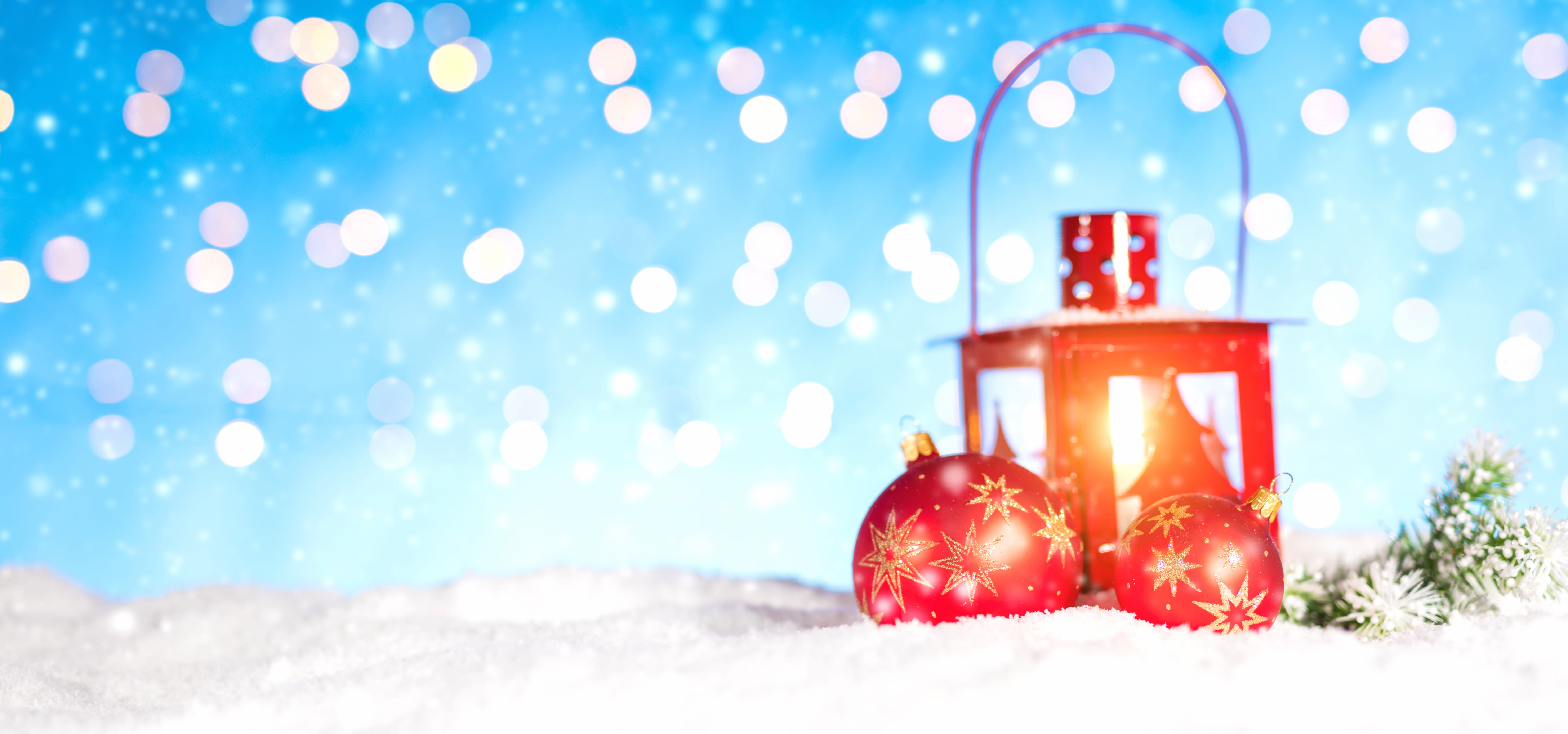 Lantern Bokeh Christmas Ornaments Snow Holiday Christmas at 1920 x 1080 HD size wallpapers HD quality