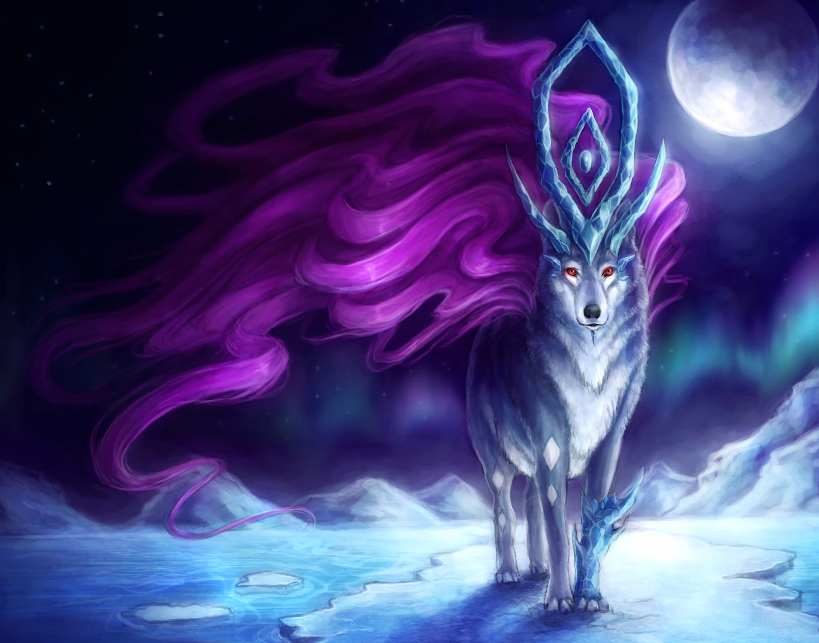 Legendary Suicune Under Moon wallpapers HD quality