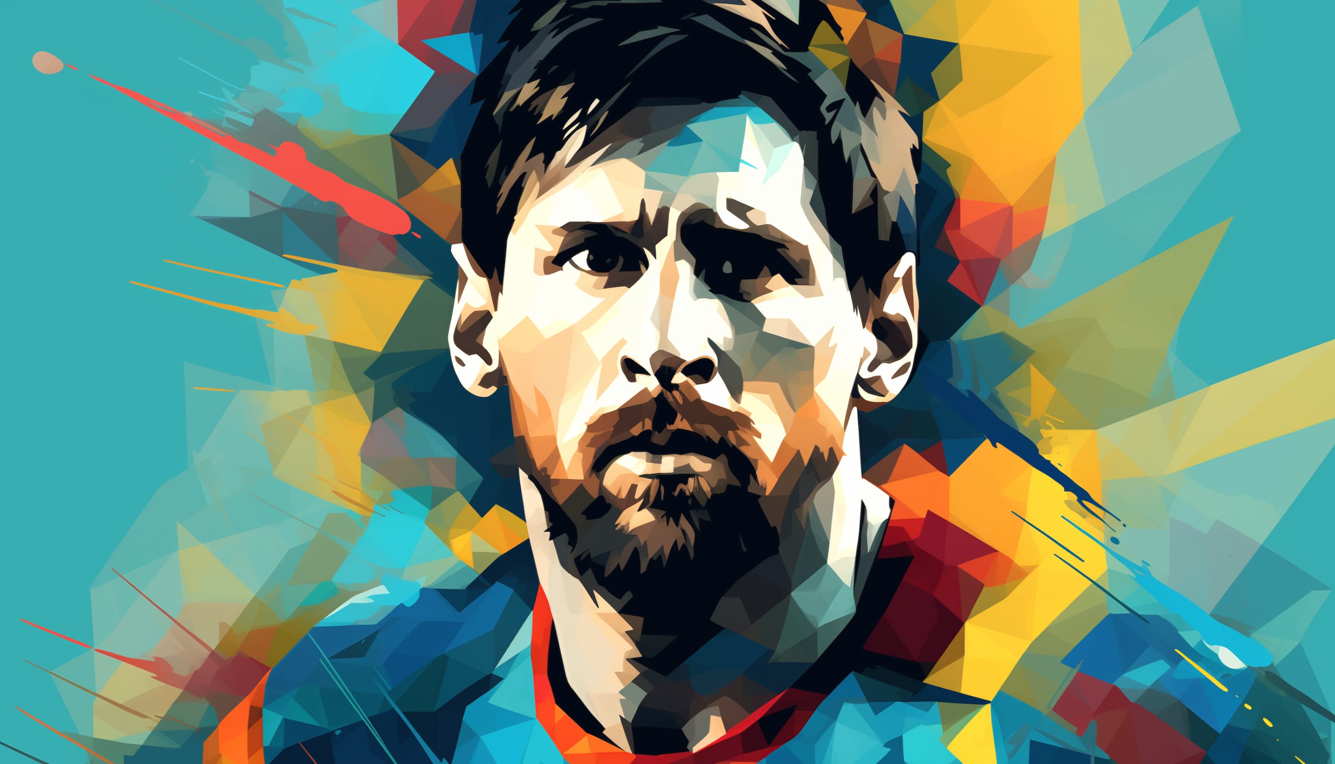 Leo Messi in Vector Art Wallpaper wallpapers HD quality