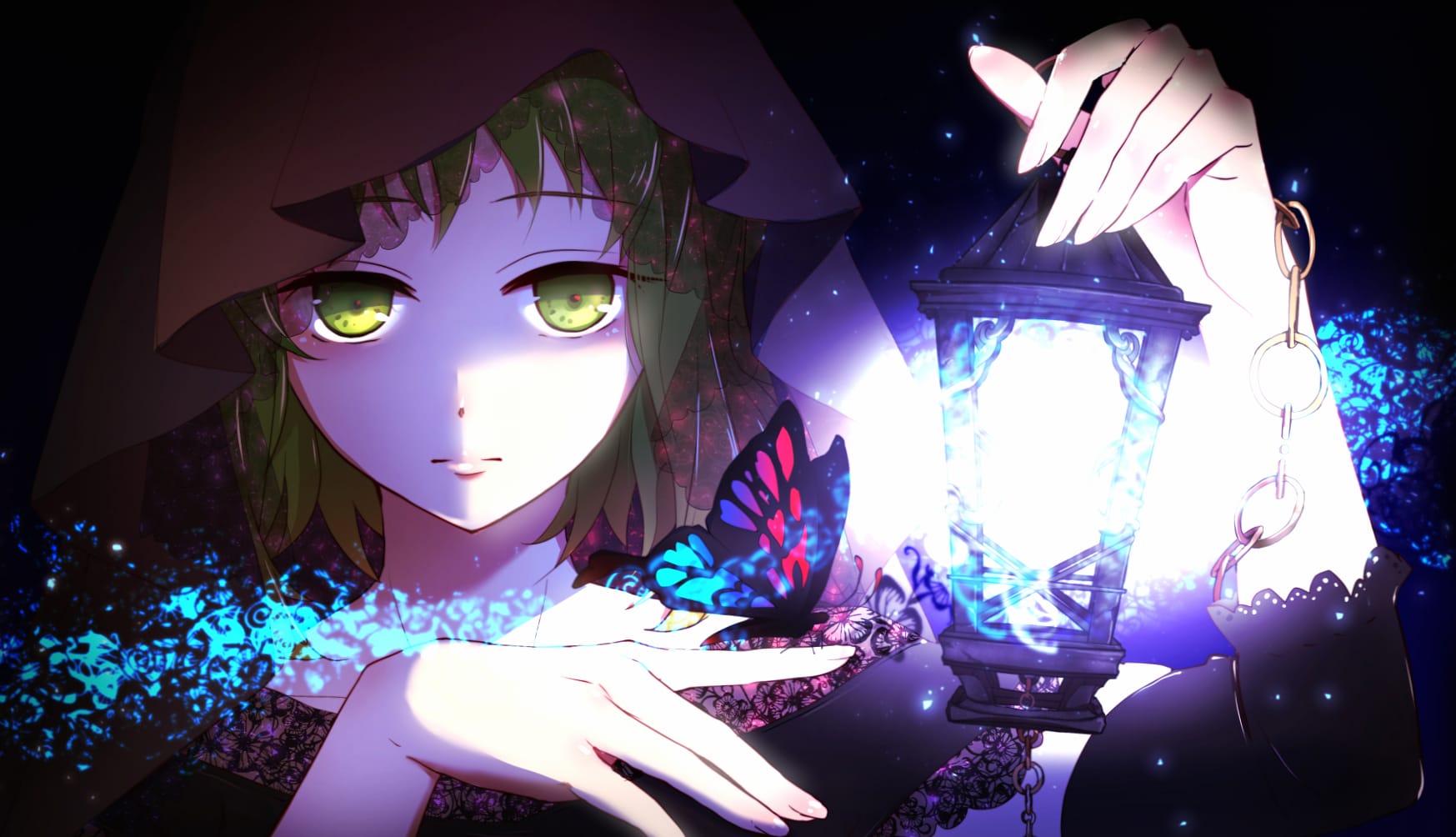 Light Butterfly Dark GUMI (Vocaloid) Anime Vocaloid Dark Anime wallpapers HD quality