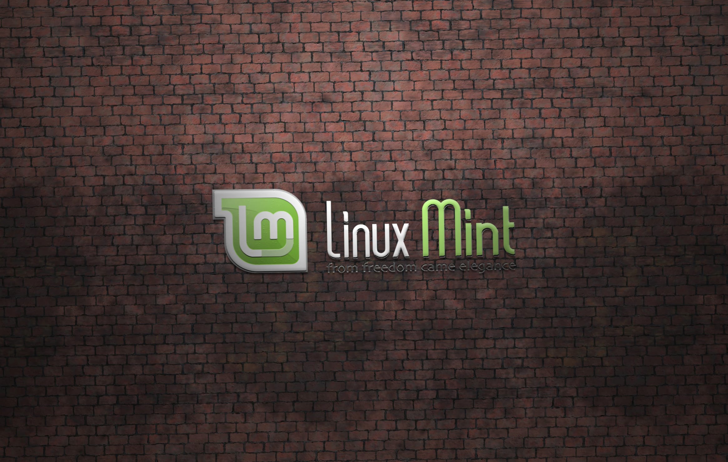 Linux Mint Brick Wall at 1024 x 768 size wallpapers HD quality