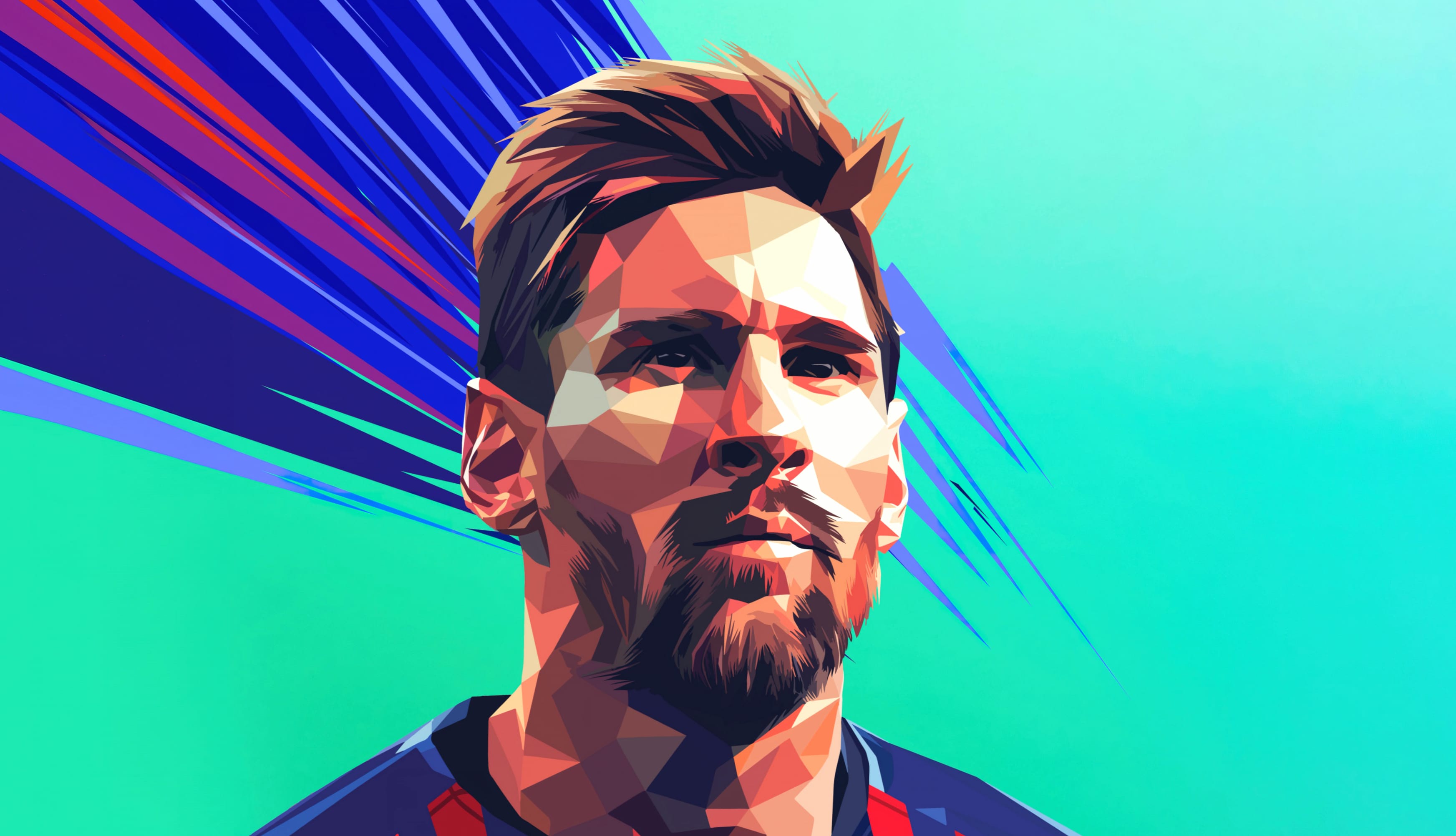 Lionel Messi Low poly at 2560 x 1440 HD size wallpapers HD quality