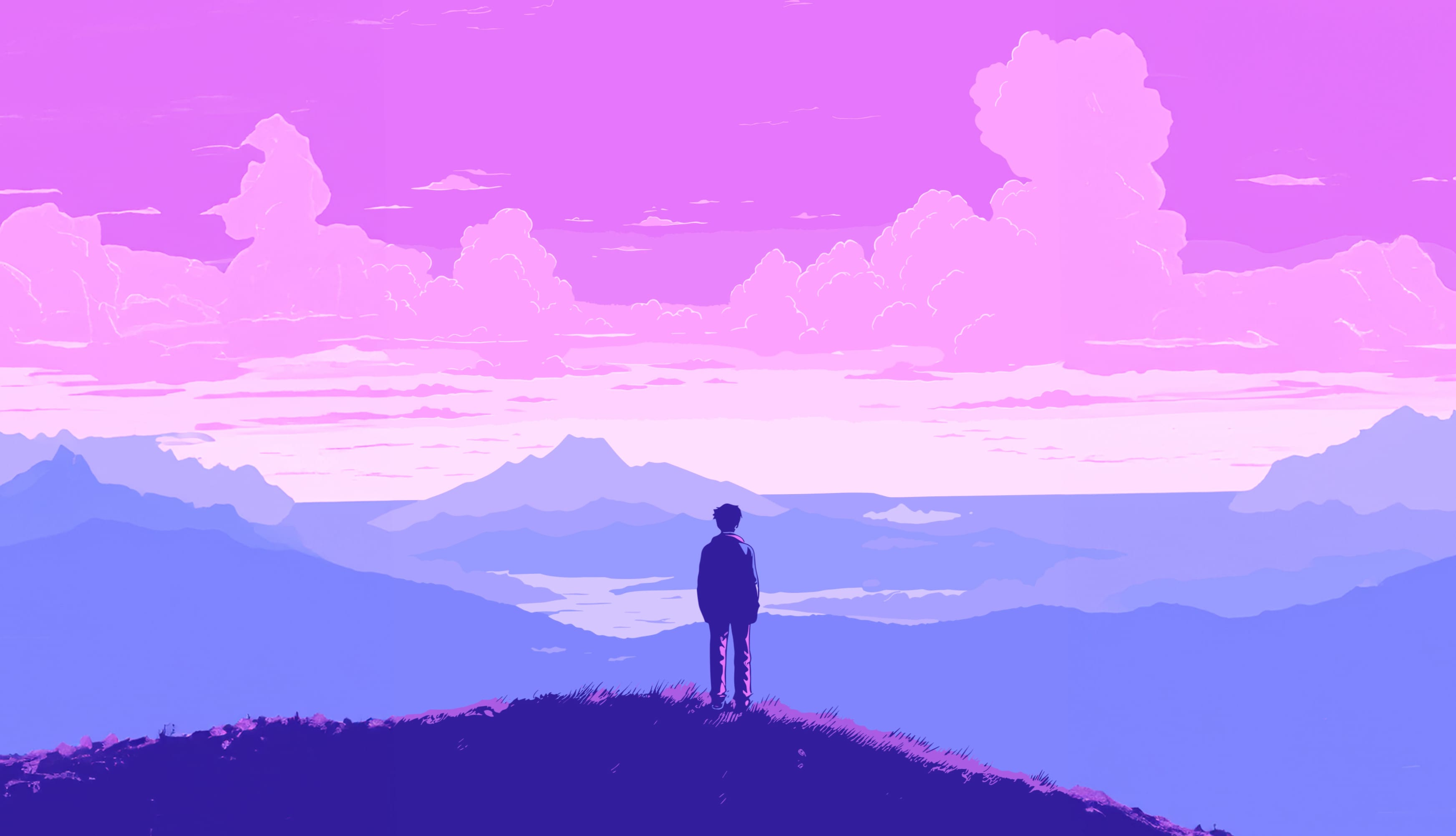 Lofi boy Landscape at 2560 x 1440 HD size wallpapers HD quality