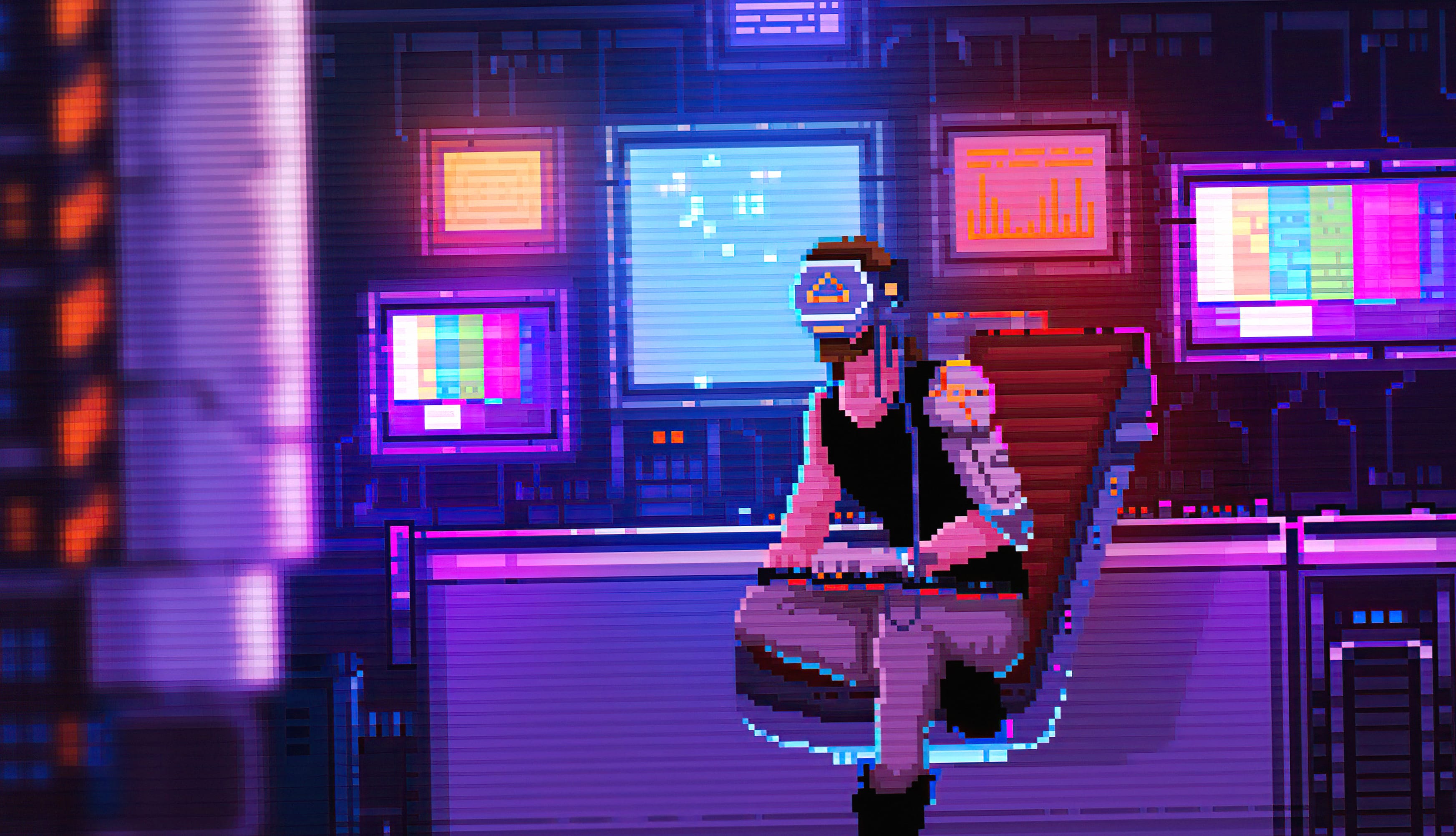 Lofi boy Neon art at 1680 x 945 HD size wallpapers HD quality