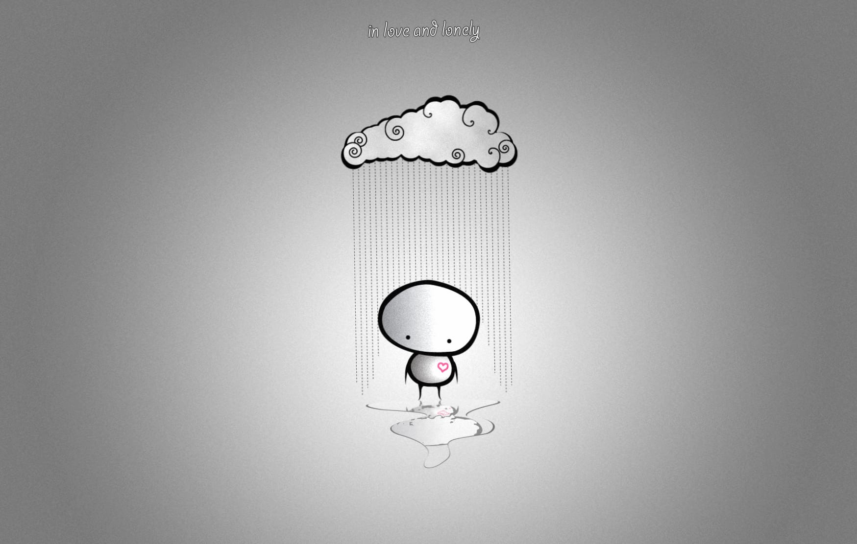 Lonely Cloud Love - Artistic Gray Mood wallpapers HD quality