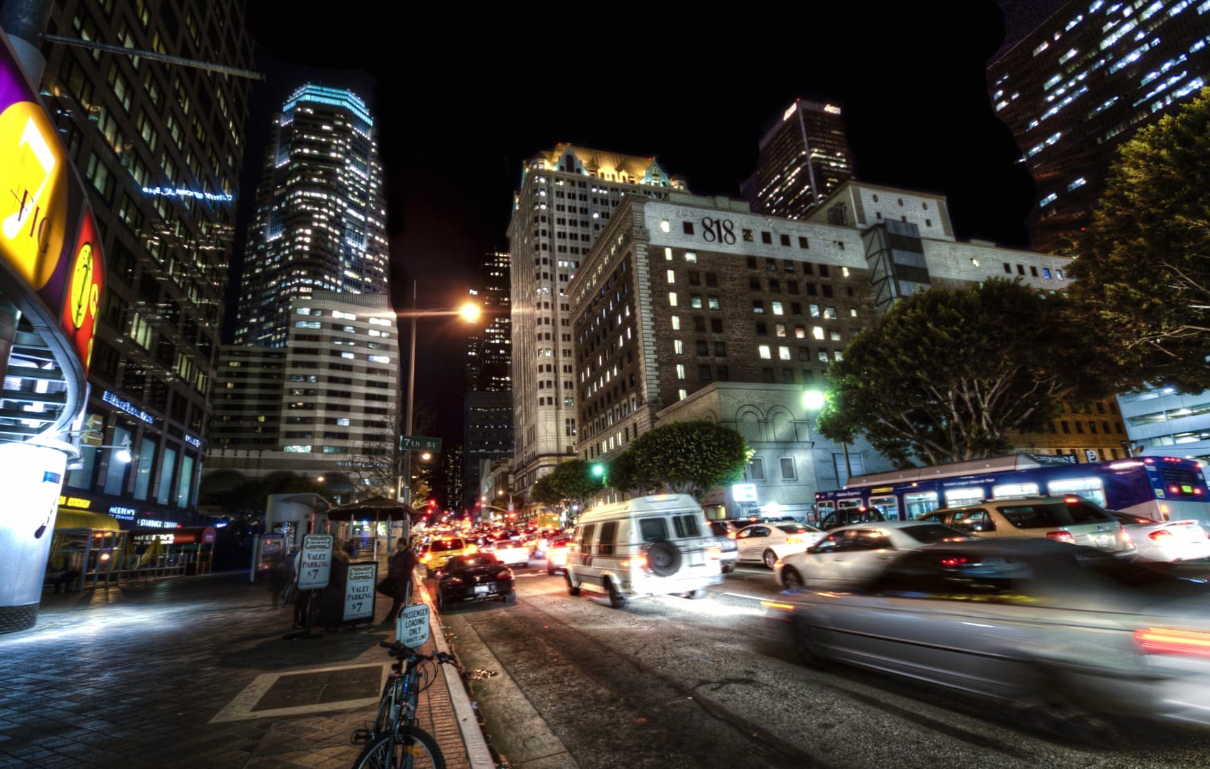 Los Angeles Skyscraper Building Street City Night USA Photography Place wallpapers HD quality