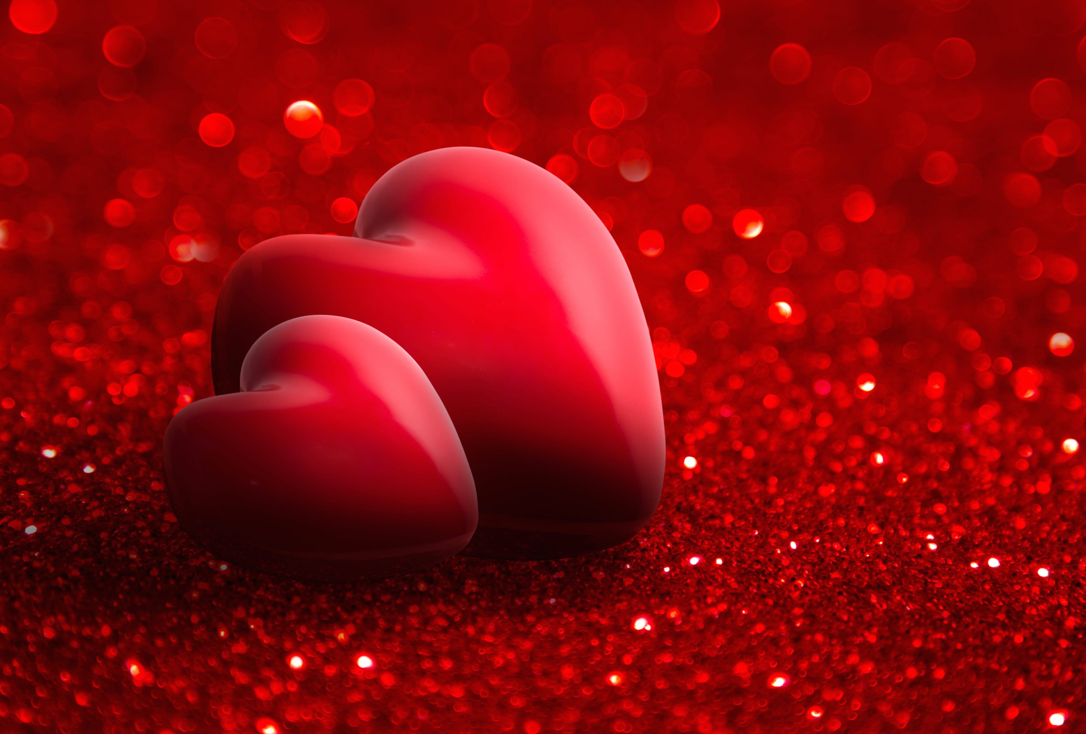 Love Sparkles - Red Heart Bokeh - wallpapers HD quality