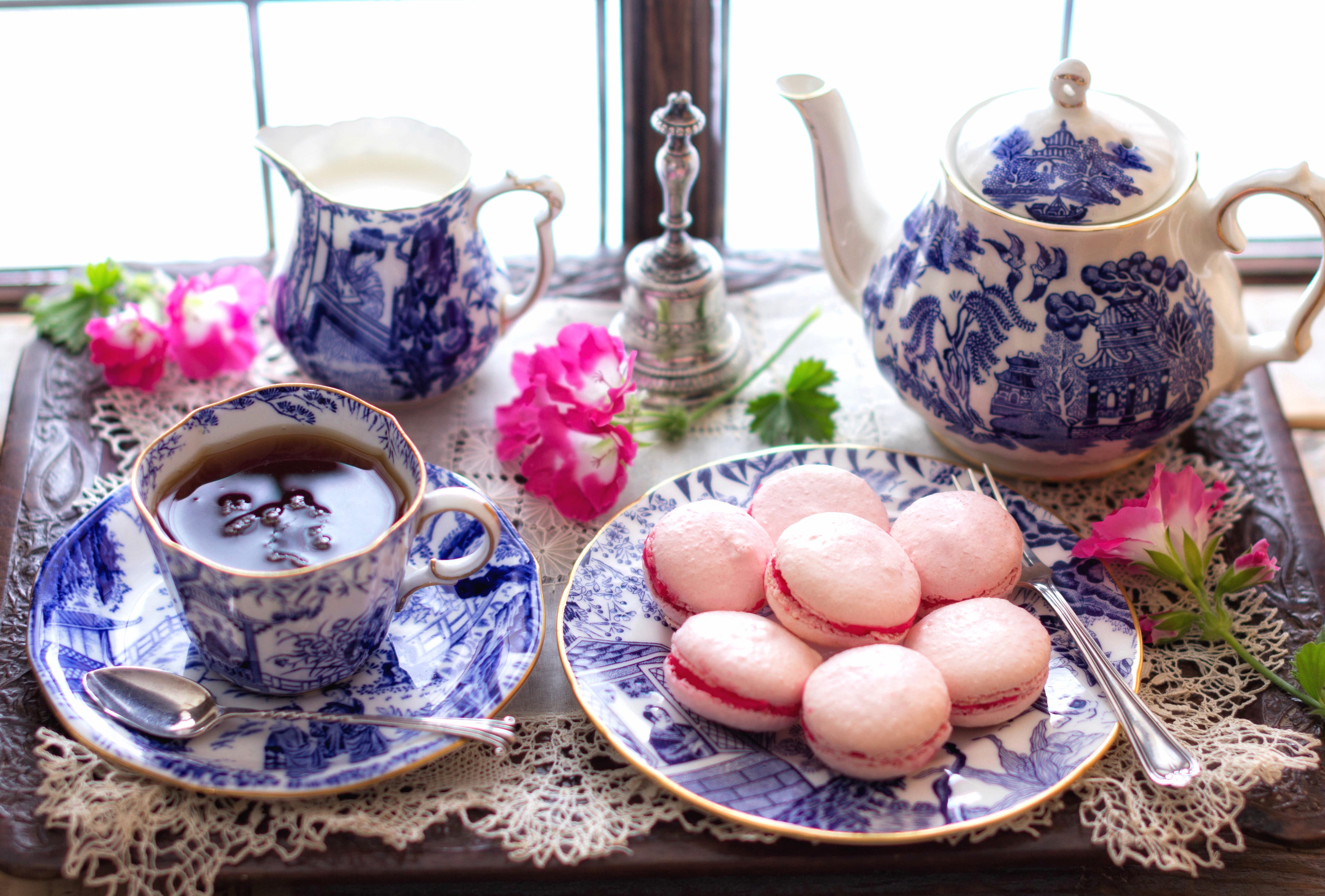 Macaron Teapot Tea Photography Still Life wallpapers HD quality