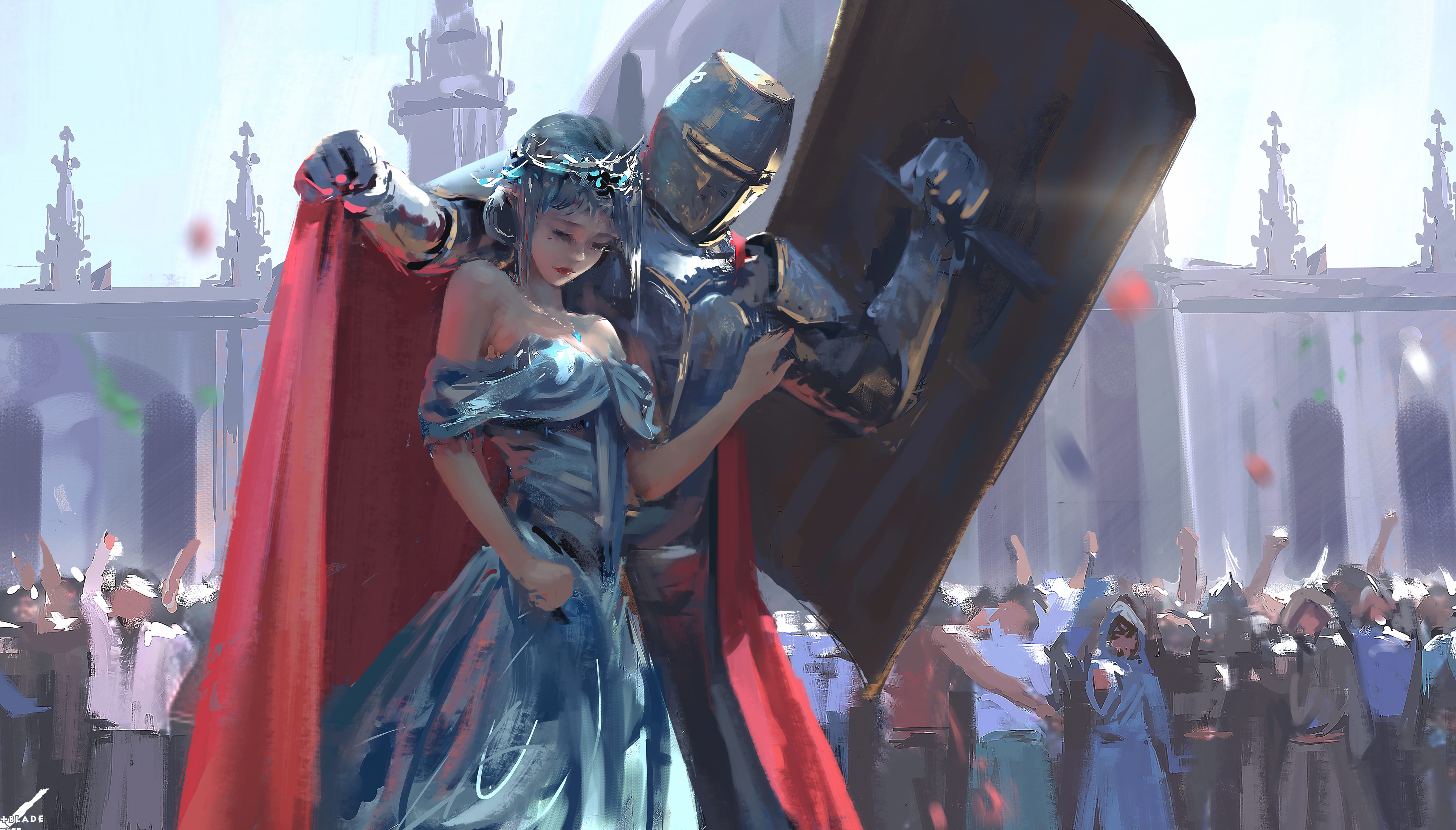 Majestic Knight and Maiden - HD GhostBlade Wallpaper wallpapers HD quality