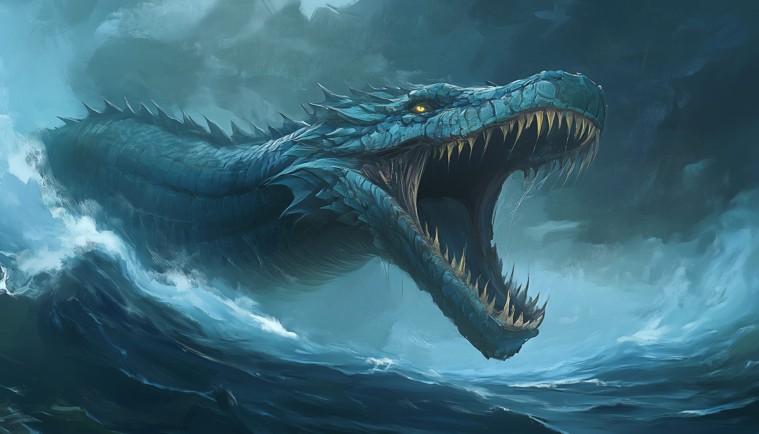 Majestic Sea Serpent An of Fantasy wallpapers HD quality