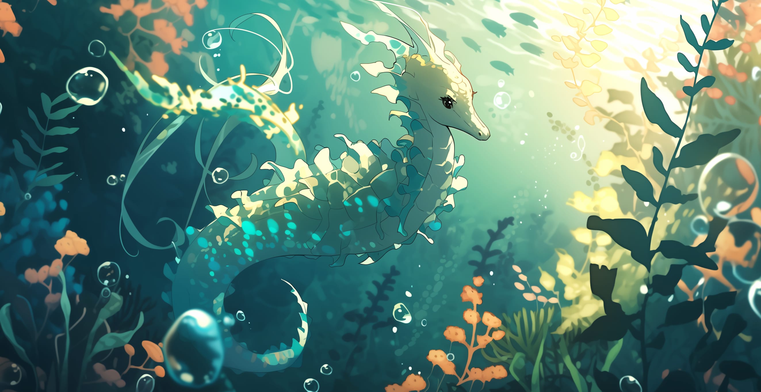 Majestic Seahorse – Ocean Dreams at 2560 x 1440 HD size wallpapers HD quality